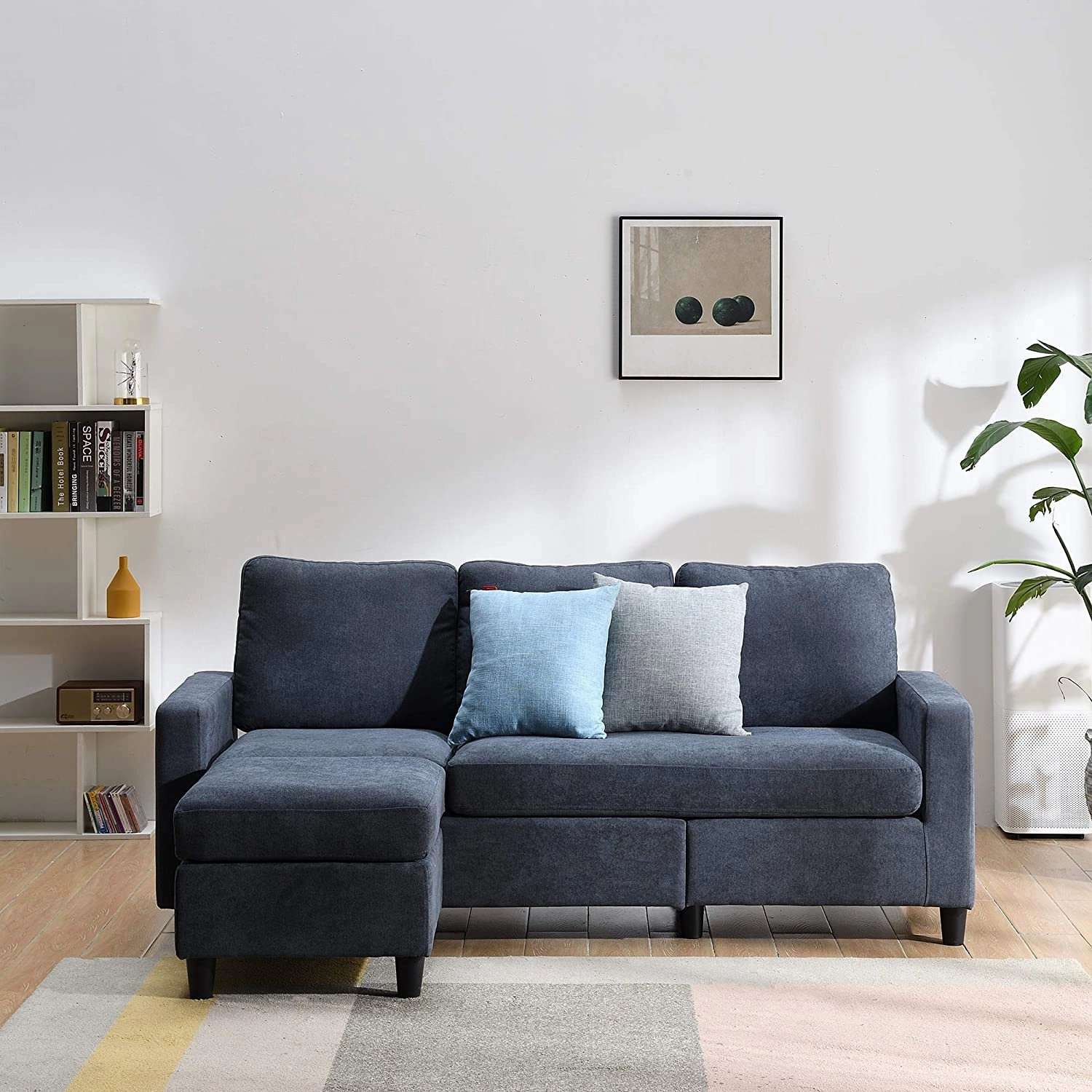 Campbell 3 Seater Sofa with Reversible Chaise in Dark Grey