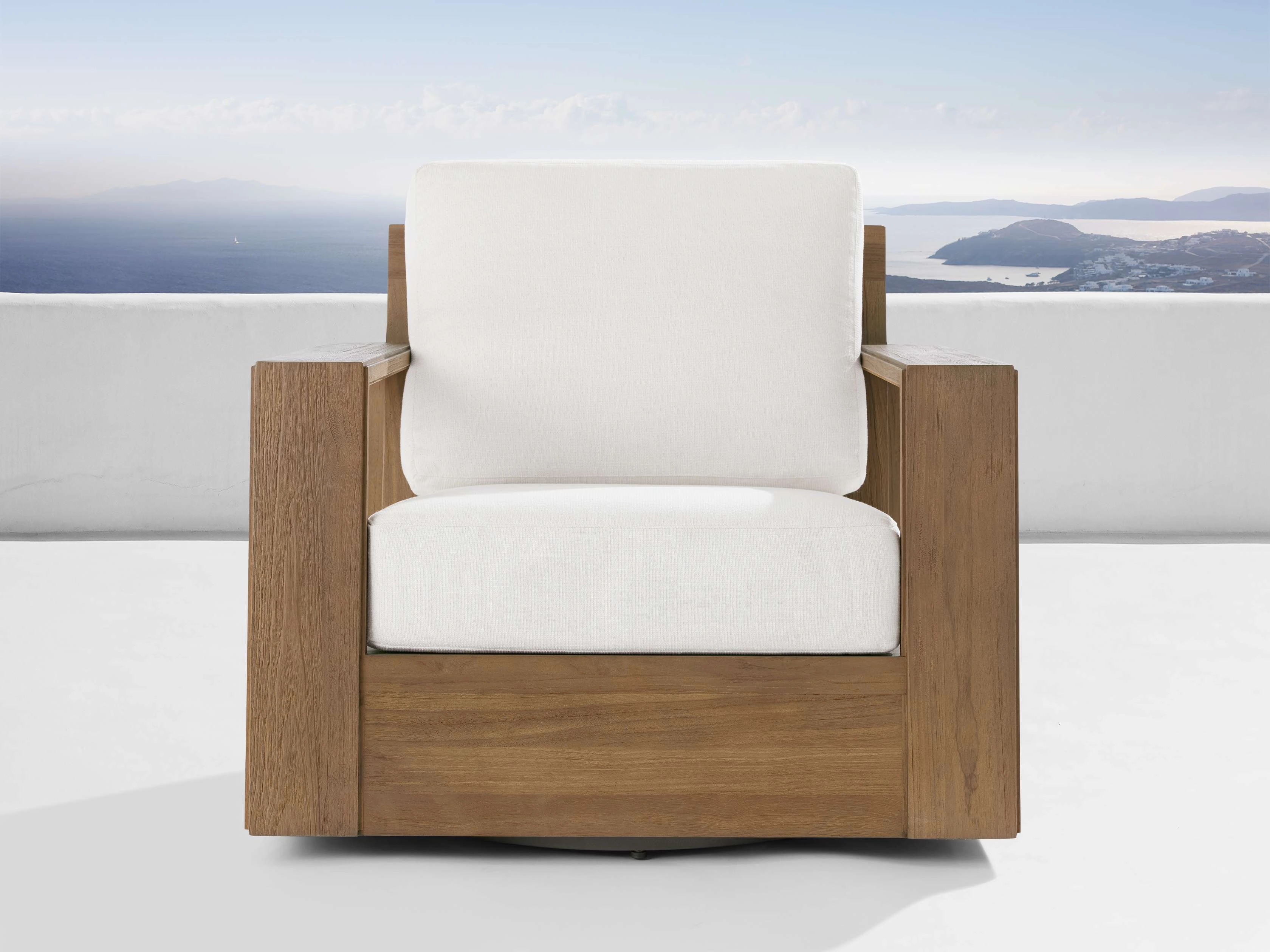 Canyon Outdoor Teak Swivel Chair