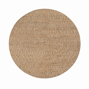 Casablanca Trellis Handwoven & Knotted Natural Jute Round Rug