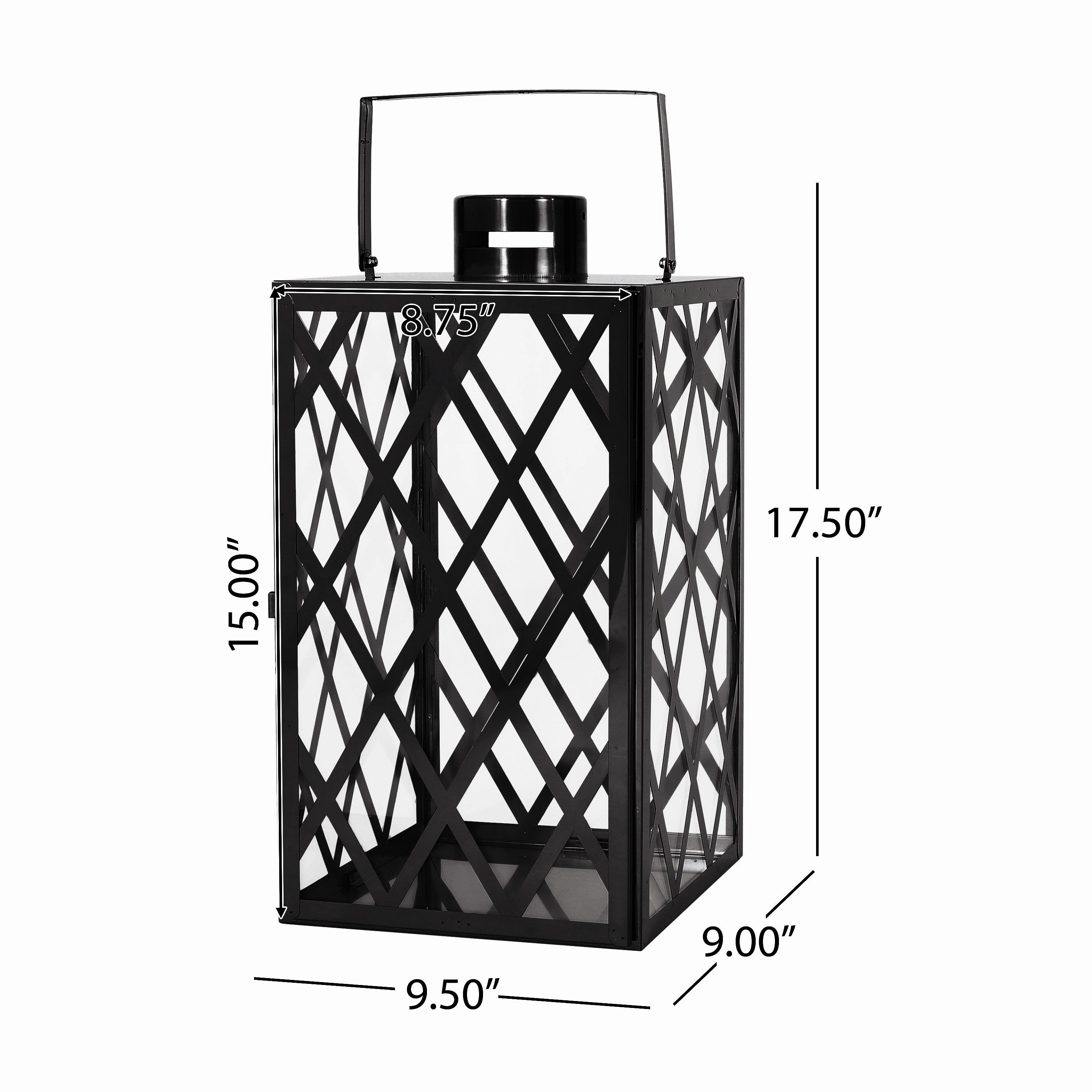 Cecil Outdoor 18" Modern Stainless Steel Lantern