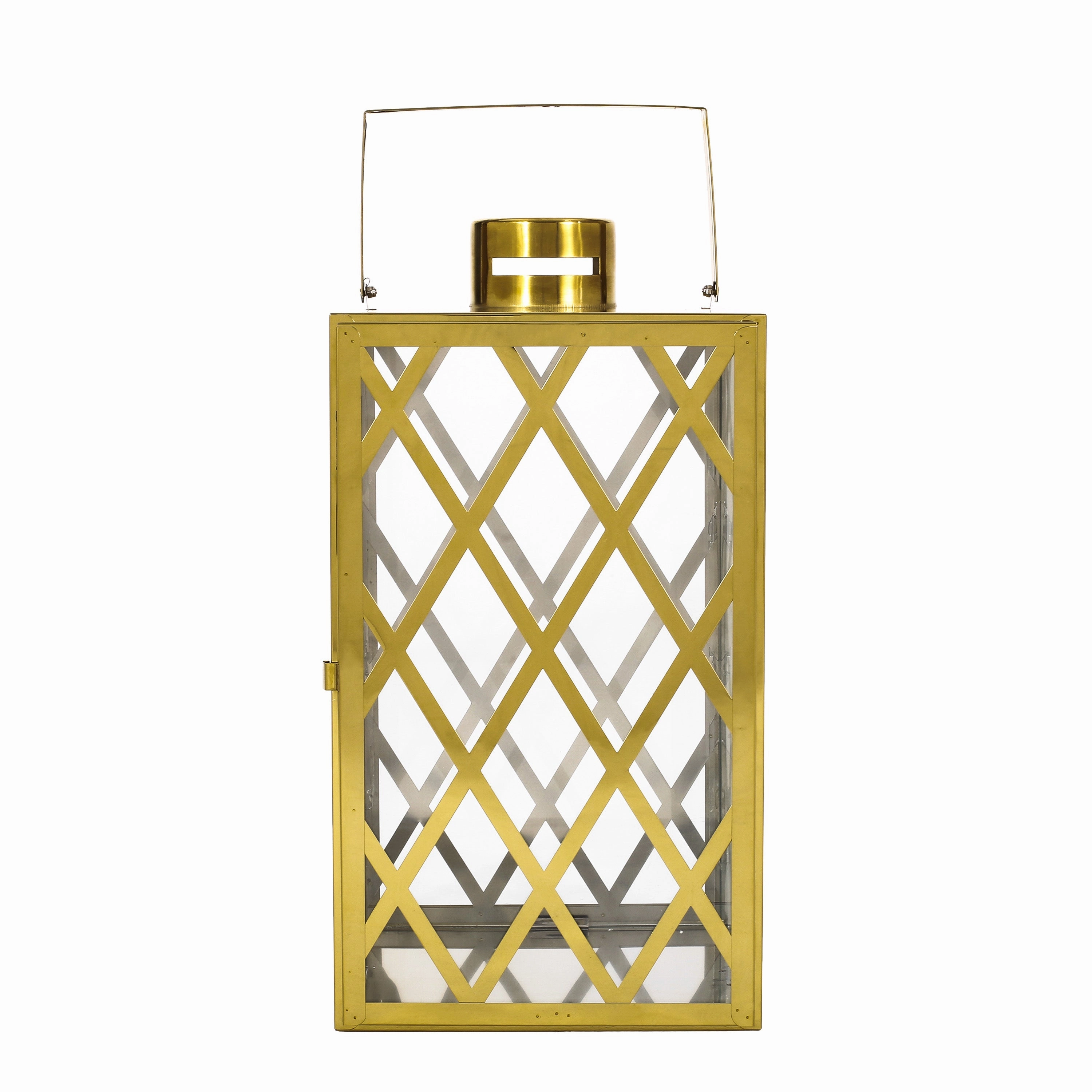 Cecil Outdoor 18" Modern Stainless Steel Lantern outdoor party decor, BBQ set