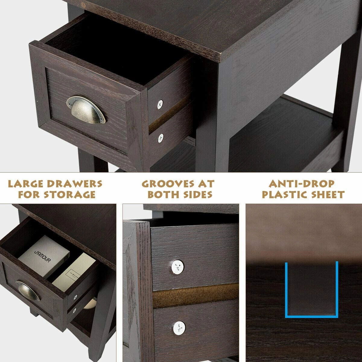 Chair Side End Table with Drawer