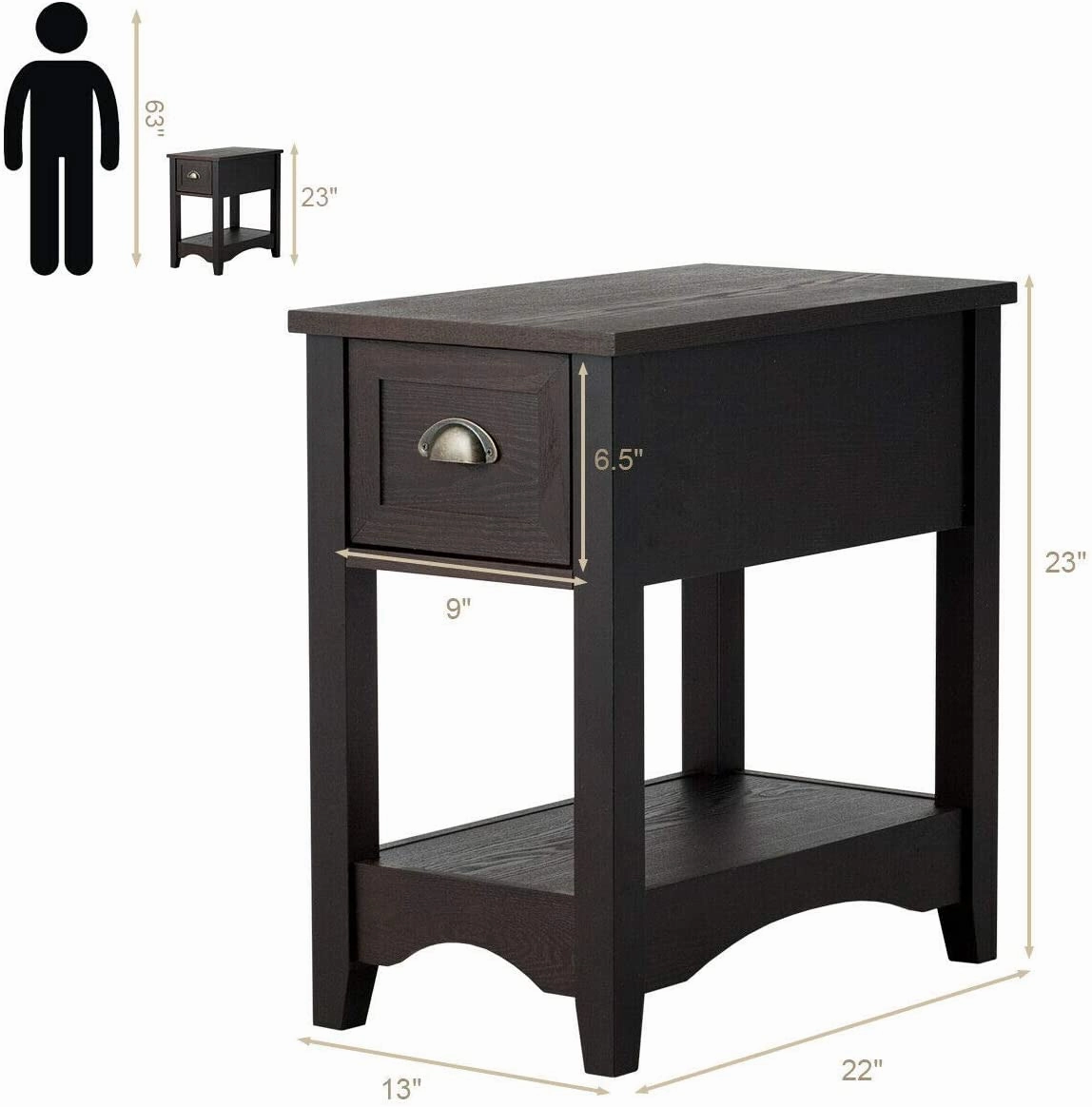 Chair Side End Table with Drawer
