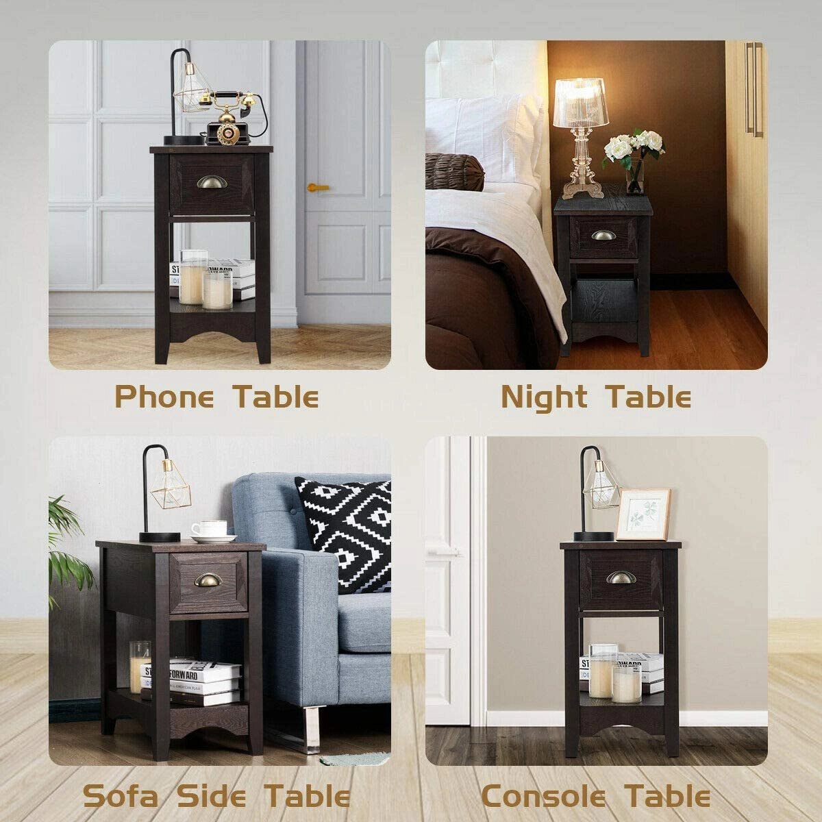 Chair Side End Table with Drawer