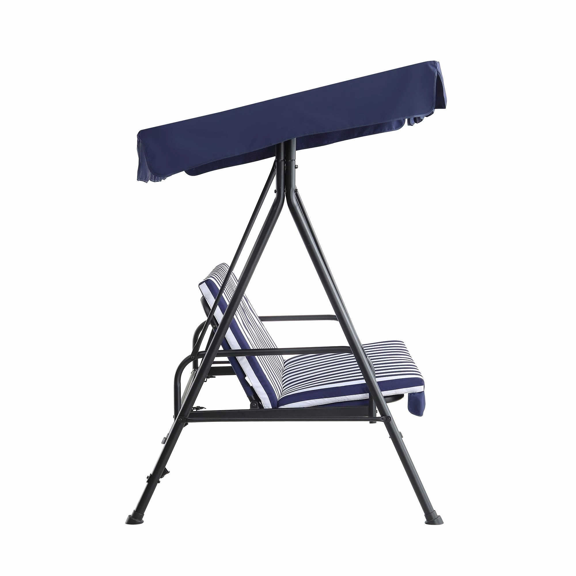 Champneys Outdoor Reclining Swing with Canopy, Blue Striped
