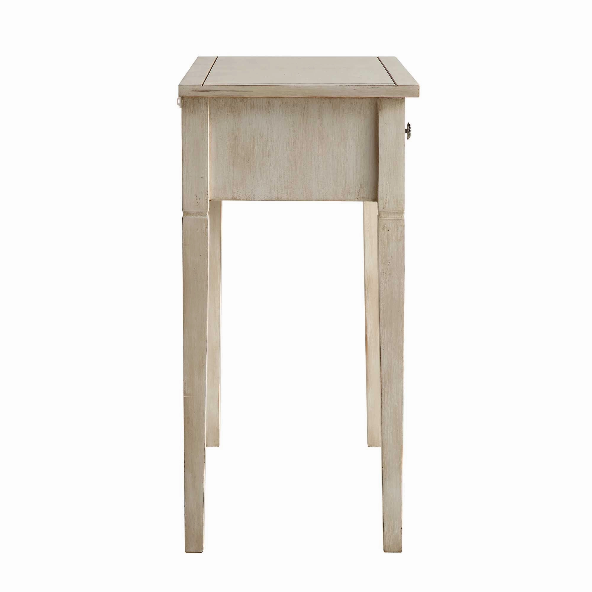 Chantilly Whitewashed Carved Console/ Dressing Table
