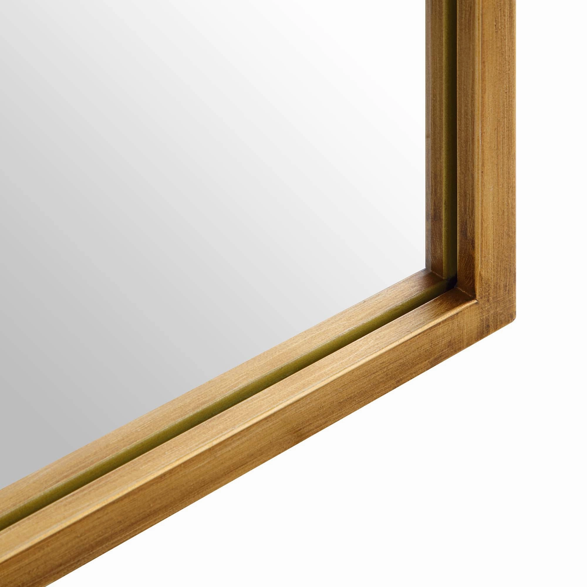 Chardwell Full Length Industrial Metal Window Mirror 180 x 100 cm, Antique Gold Effect