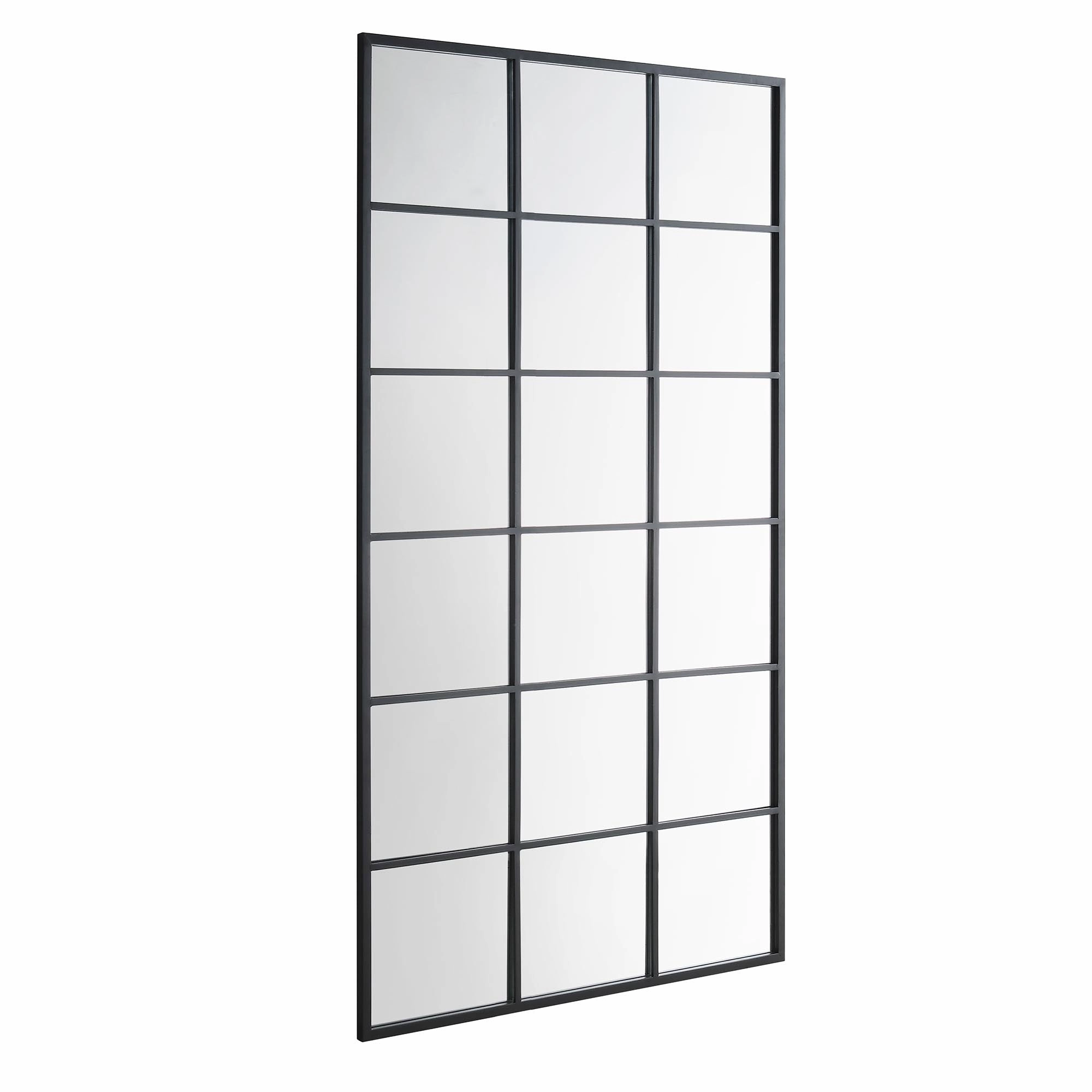 Chardwell Full Length Industrial Metal Window Mirror 180 x 100 cm, Black