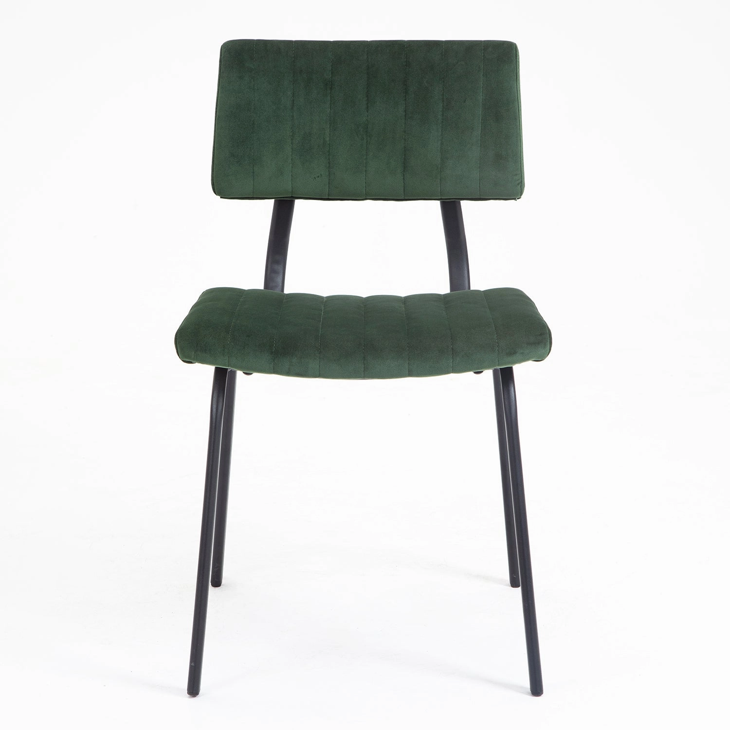 Charlecote Set of 2 Fluted Dining Chairs (Dark Green Velvet)