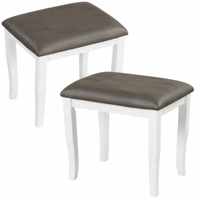 CHARMAID Vanity Stools 2 Pack - Ottoman Foot Stool Set of 2 sectional sofa, corner couch