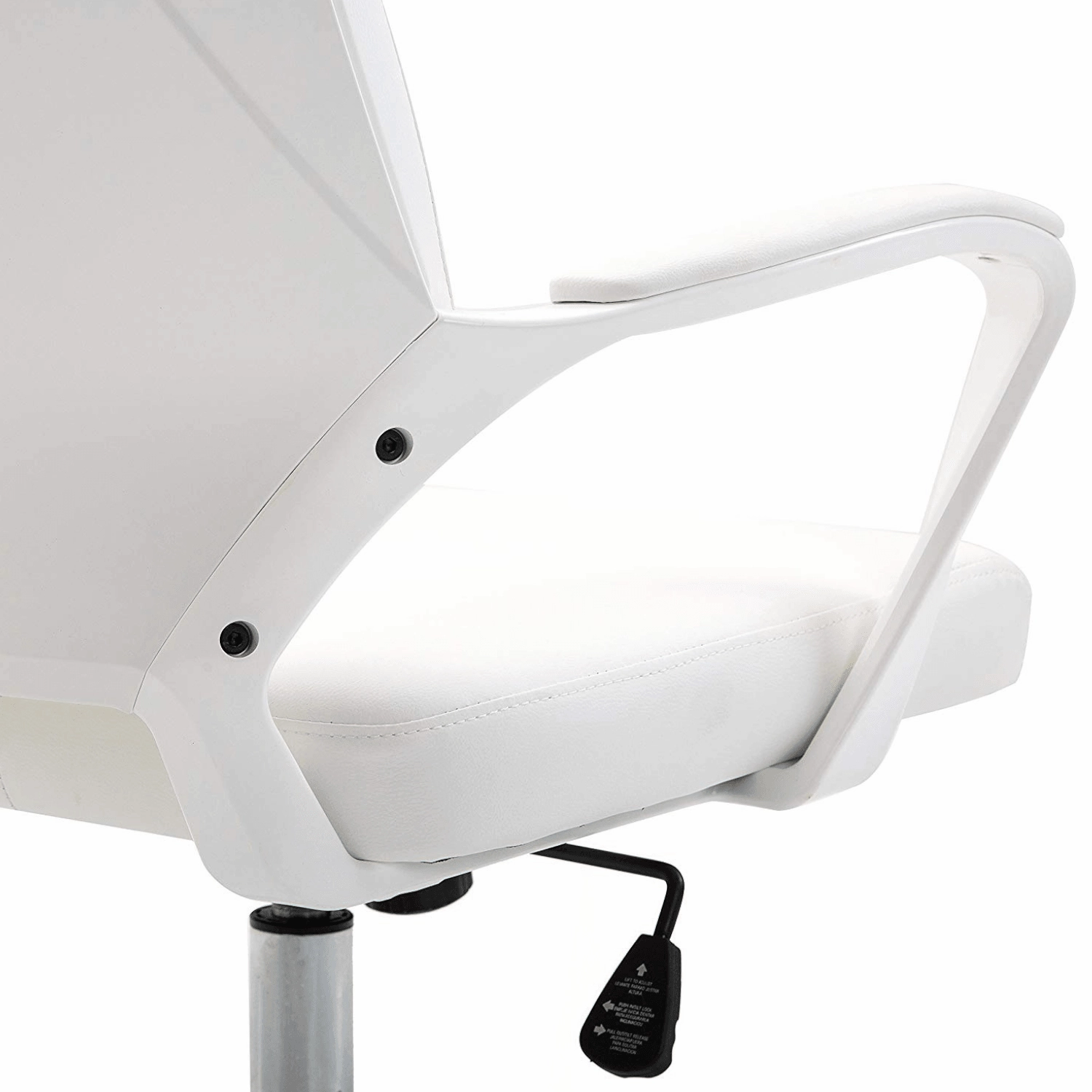 Cherry Tree Furniture High Back Modern Design PU Leather Swivel Office Chair Computer Desk Chair, MO68 White
