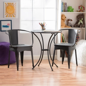 Childrens Black Table Chat Set - NH994003 outdoor furniture, garden bench