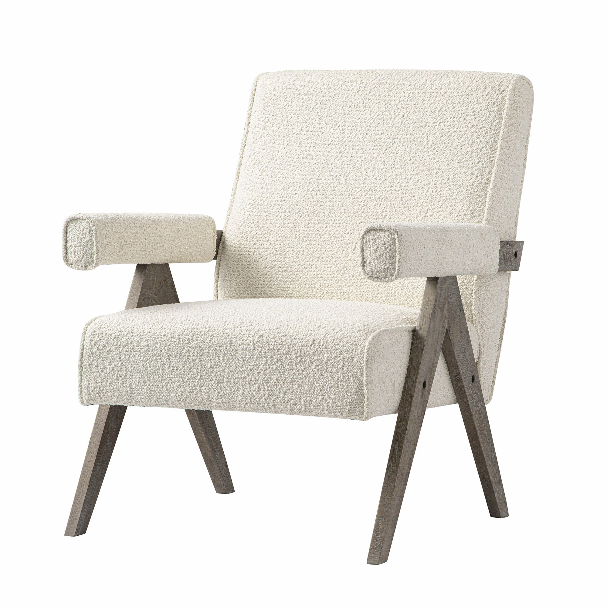 Chinnor Beige Boucle Weathered Oak Frame Accent Chair