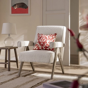 Chinnor Beige Boucle Weathered Oak Frame Accent Chair