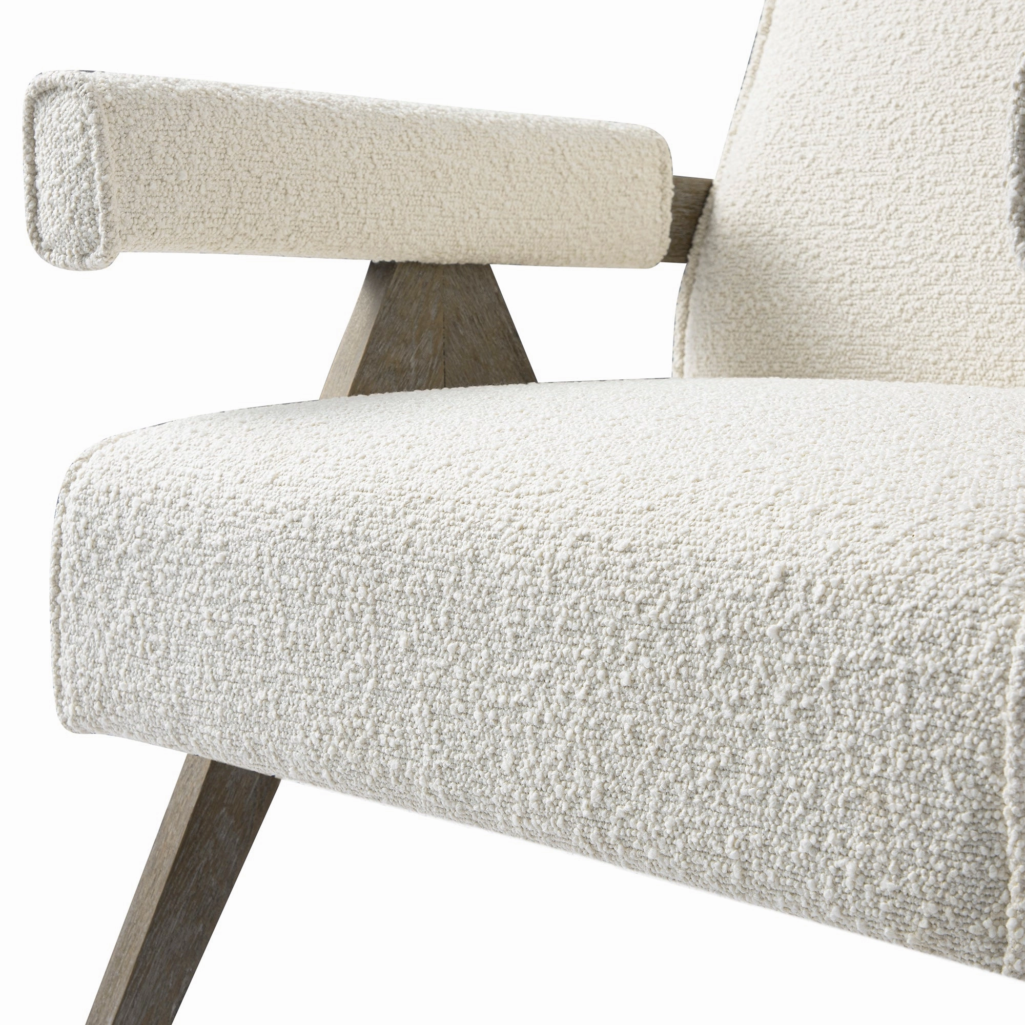 Chinnor Beige Boucle Weathered Oak Frame Accent Chair