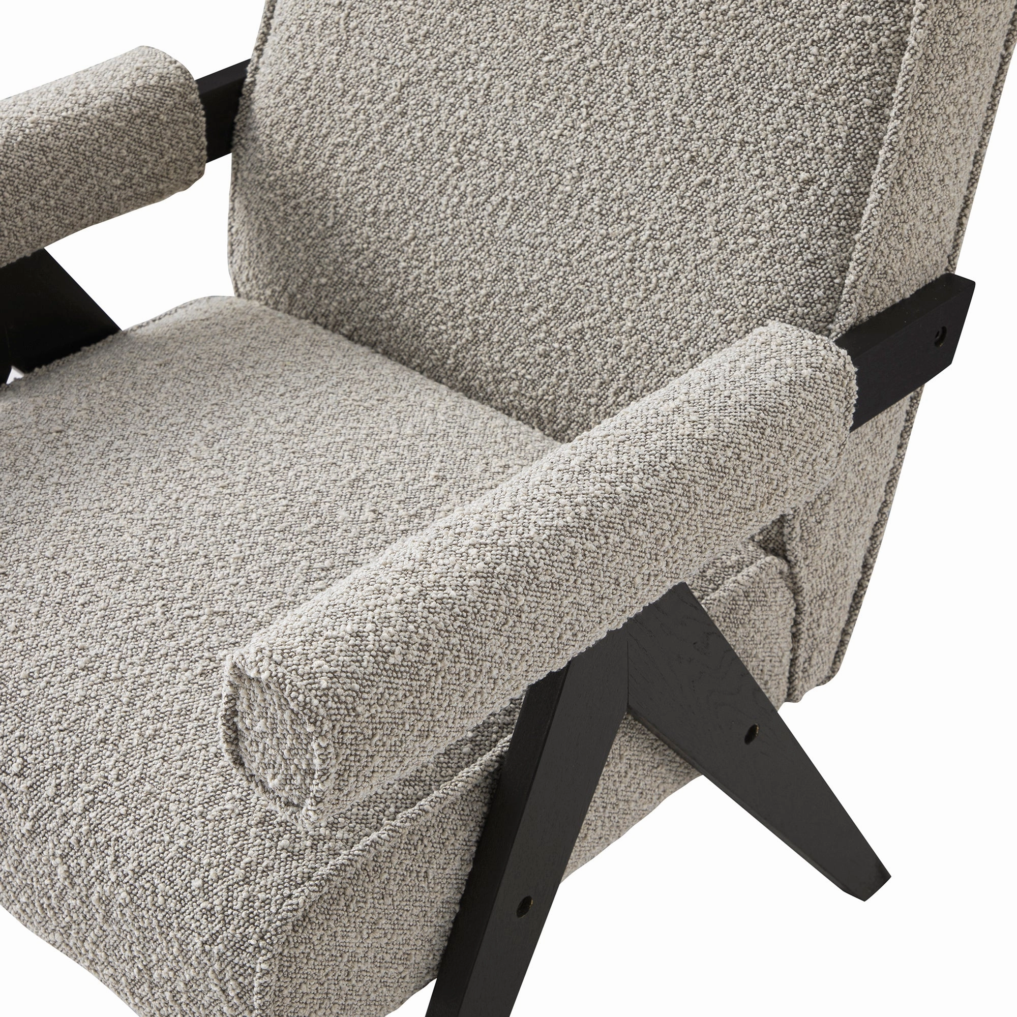 Chinnor Taupe Boucle Black Oak Frame Accent Chair