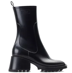 Chloé Shoes Betty Rubber Boots, Black