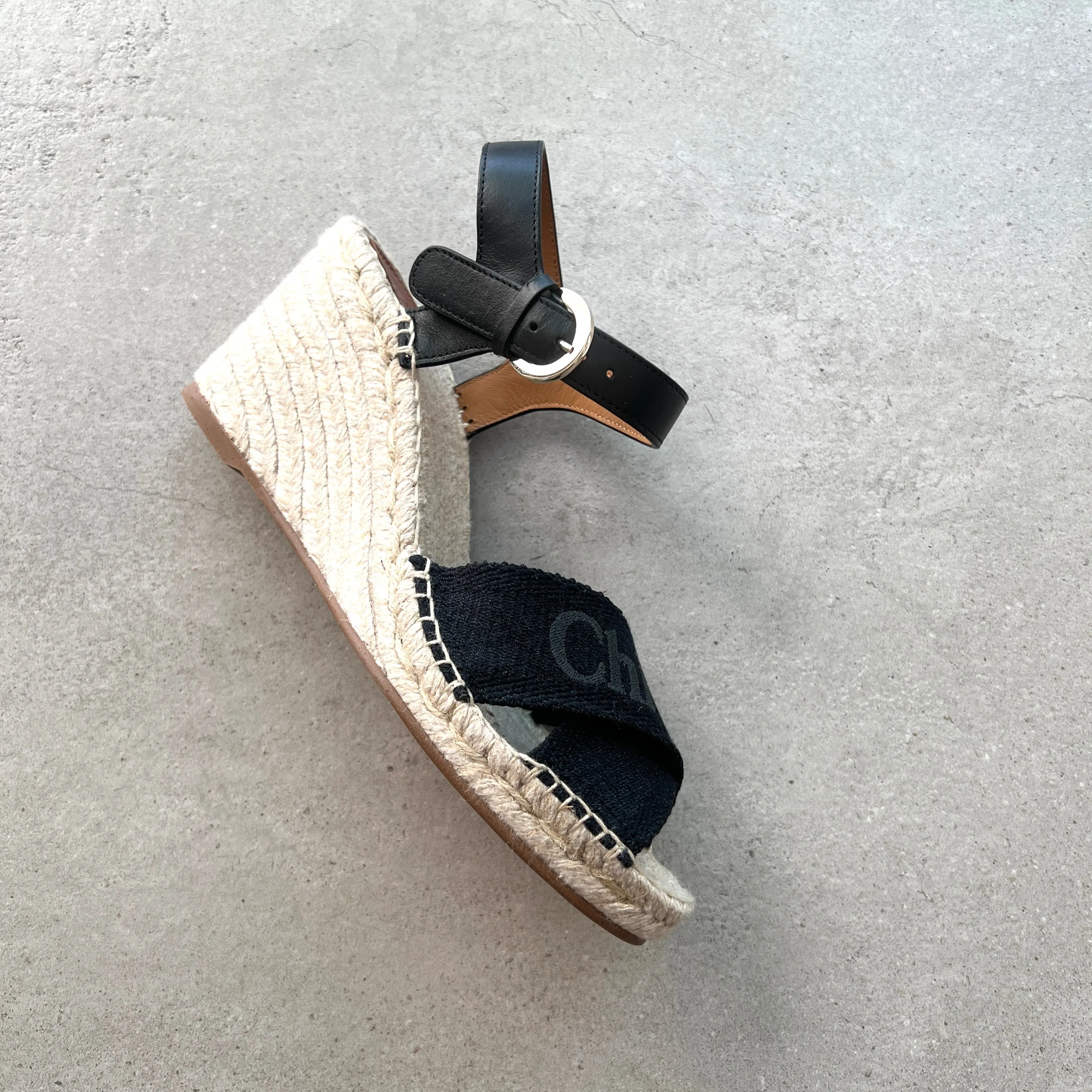 Chloé Shoes Chloe Piia Espadrille Wedge, Black