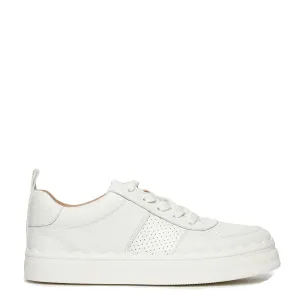 Chloé Shoes Lauren Leather Sneakers, Perforated White