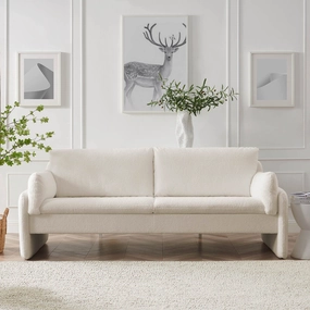Clapham 3-Seater Ecru Boucle Sofa
