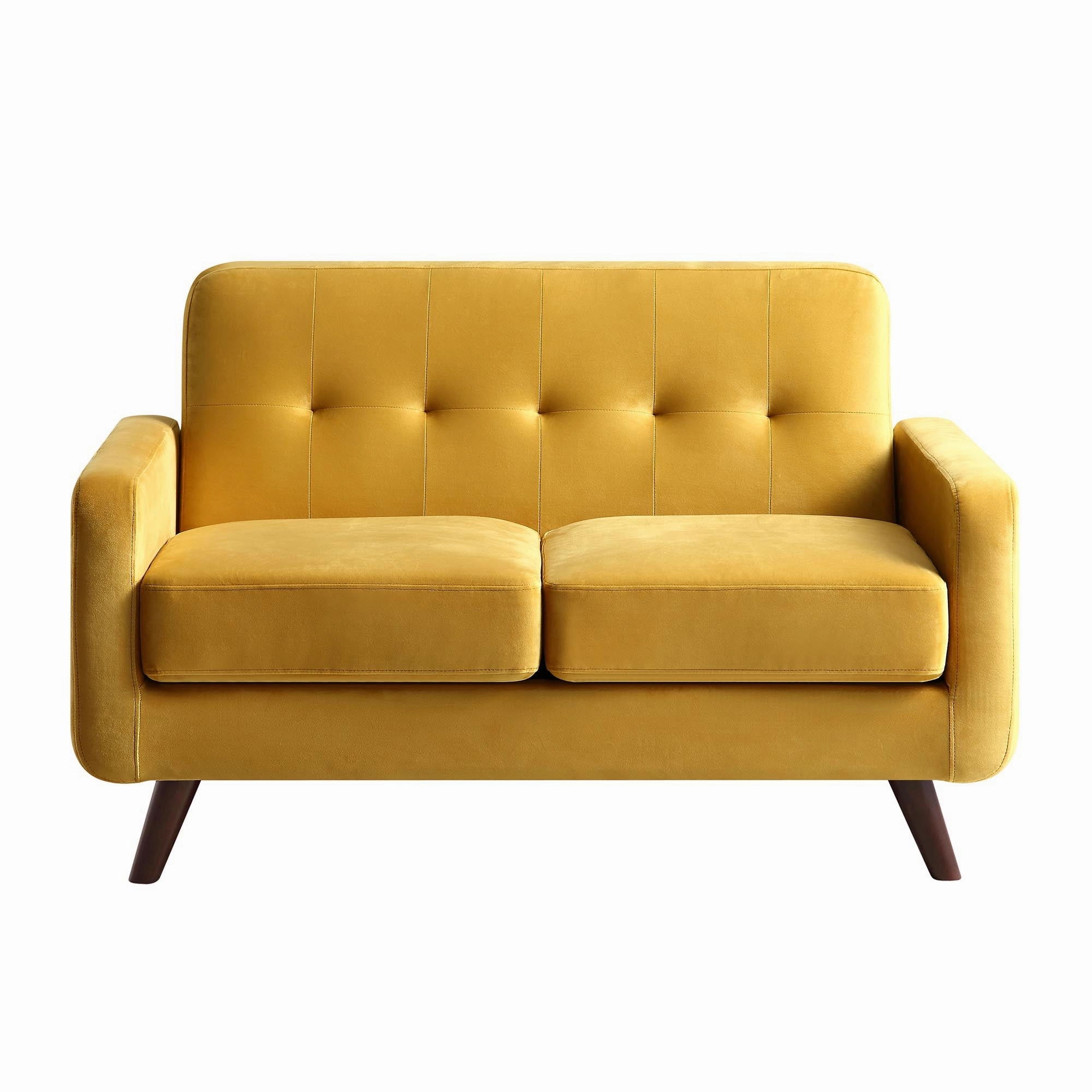 Clarence 2-Seater Sofa in Mustard Yellow Velvet