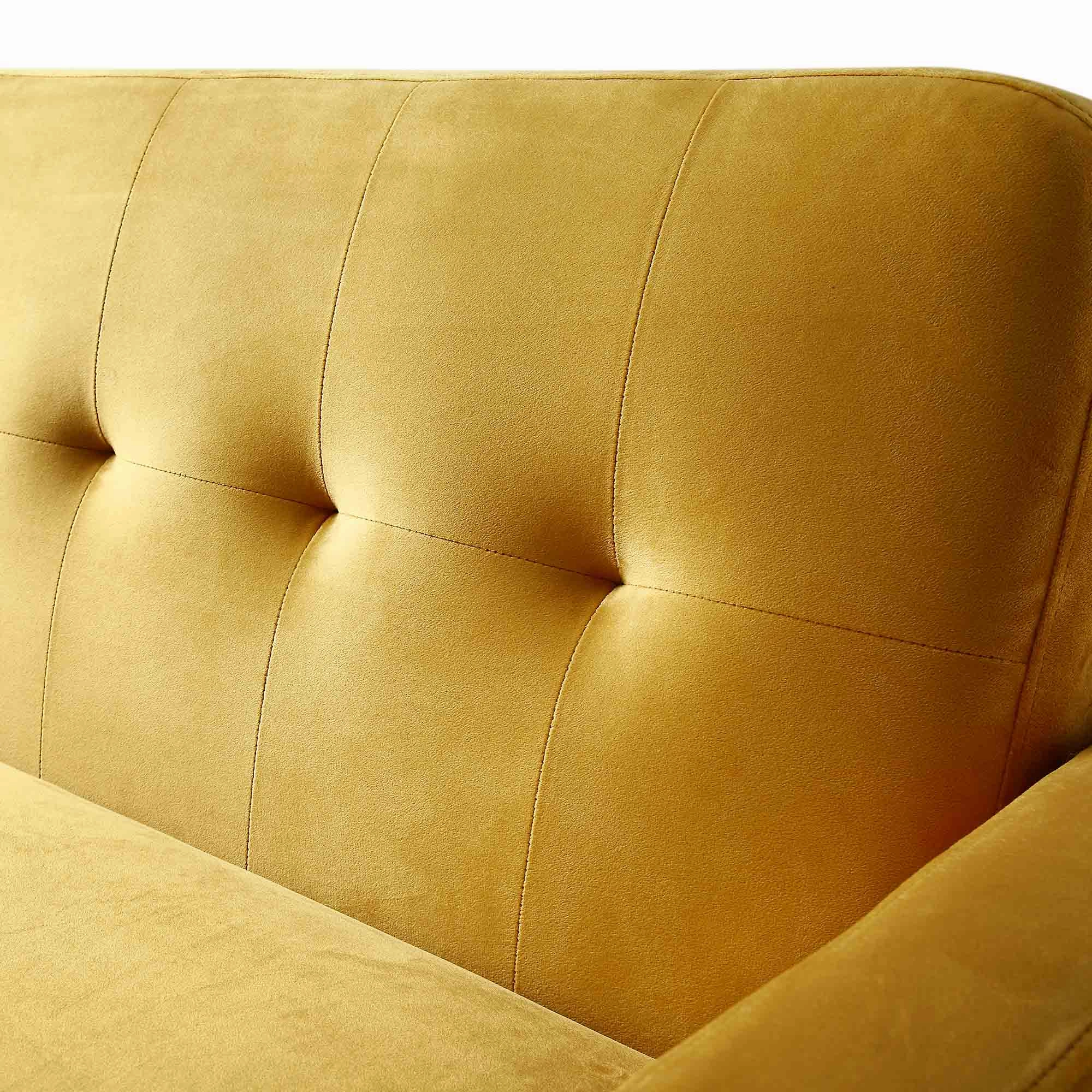 Clarence 3-Seater Sofa in Mustard Yellow Velvet