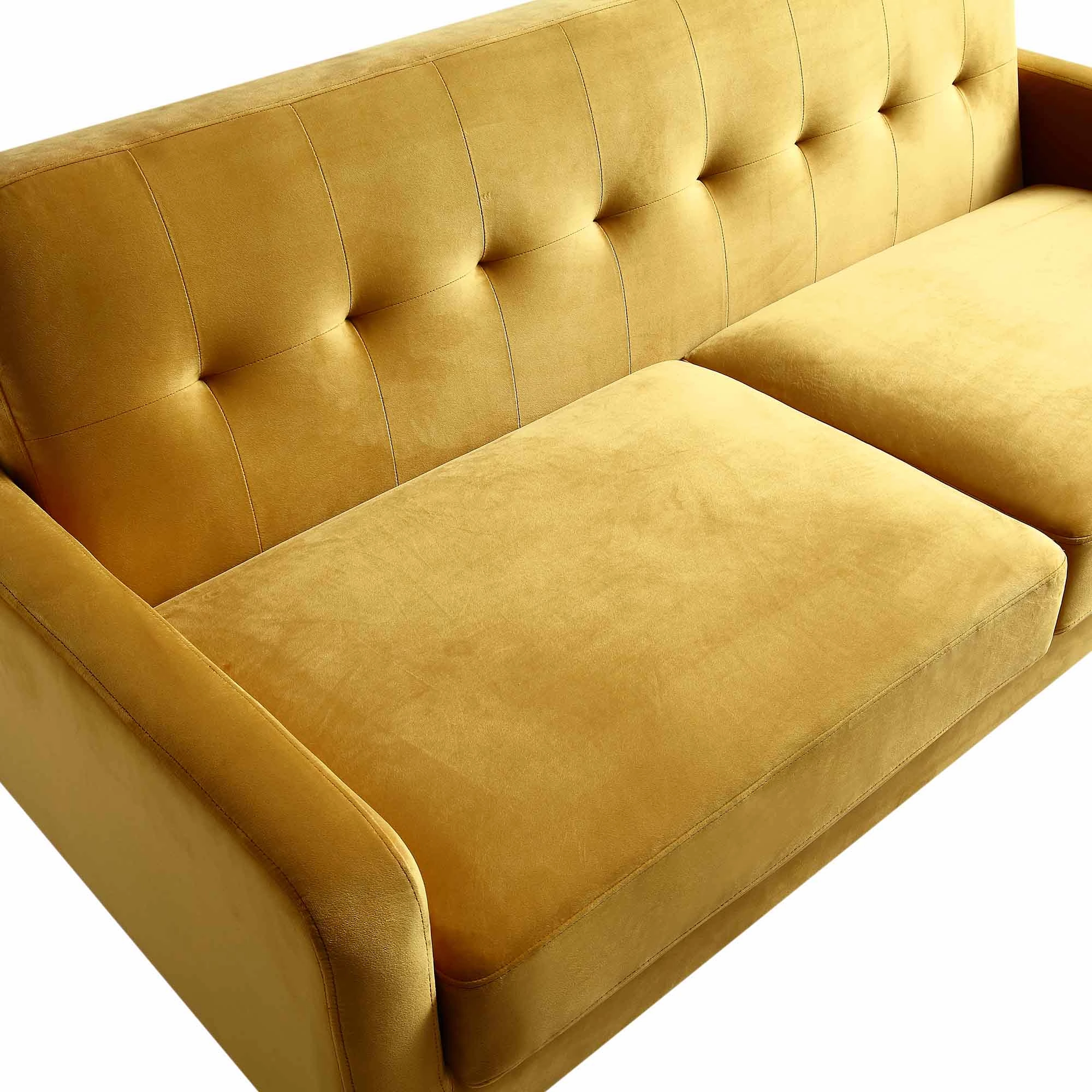 Clarence 3-Seater Sofa in Mustard Yellow Velvet