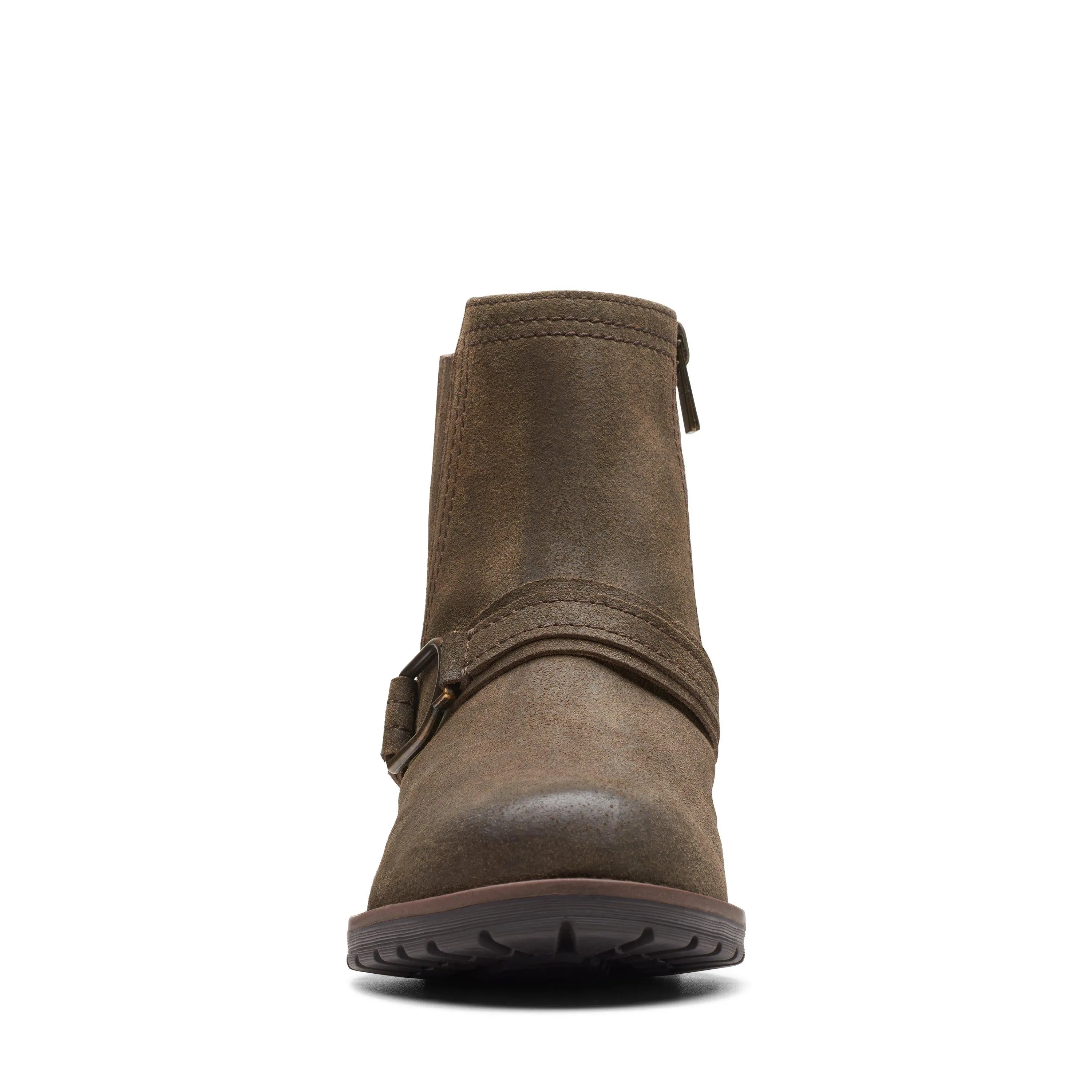Clarks Aspra Buckle in Green Suede