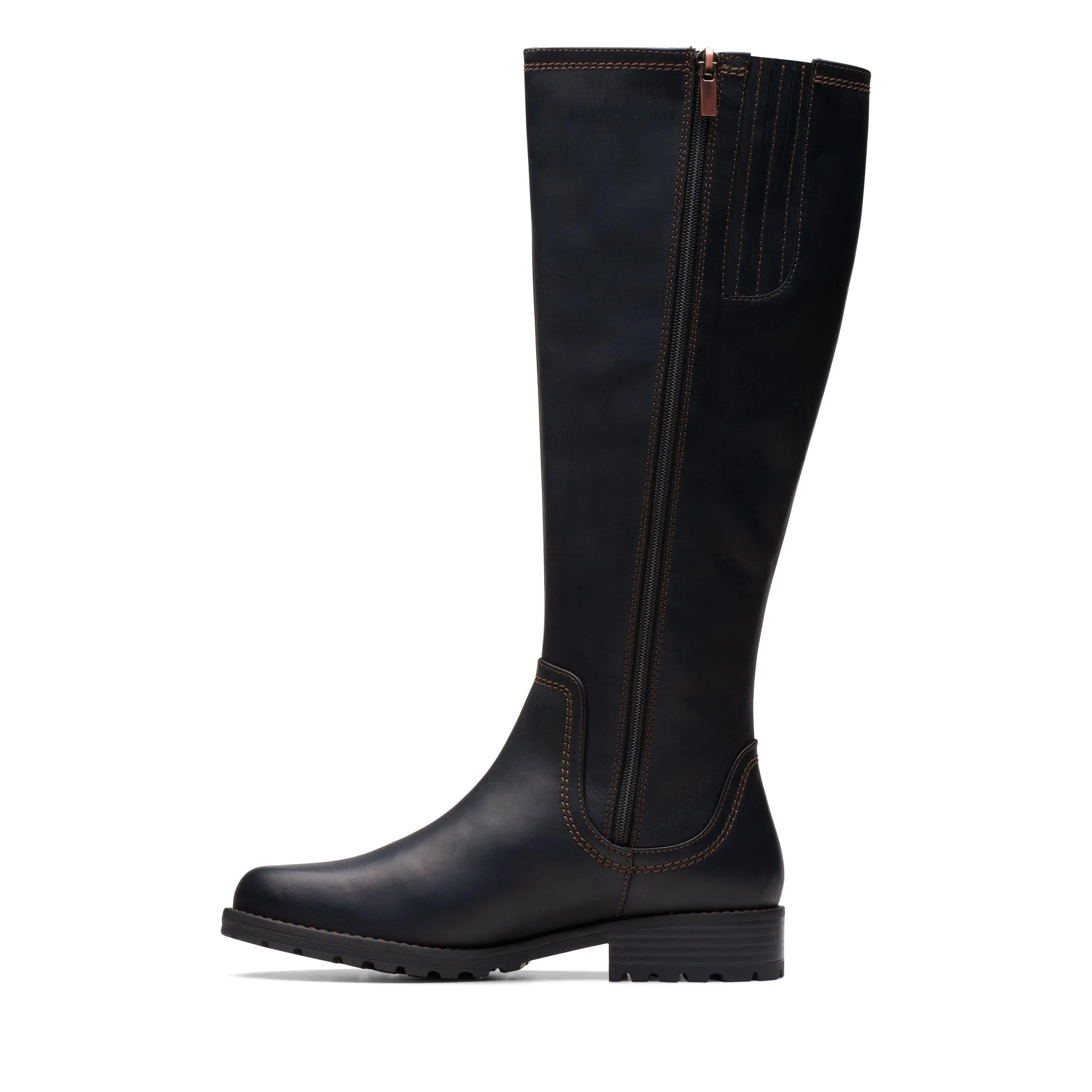 Clarks Aspra Hi in Black Leather