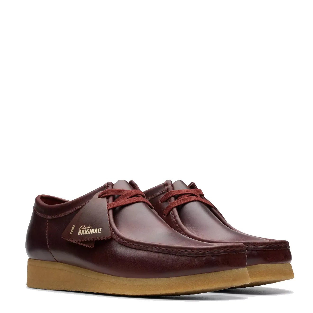 Clarks Originals Wallabee Deep Red Leather Shoes Clarks-Originals