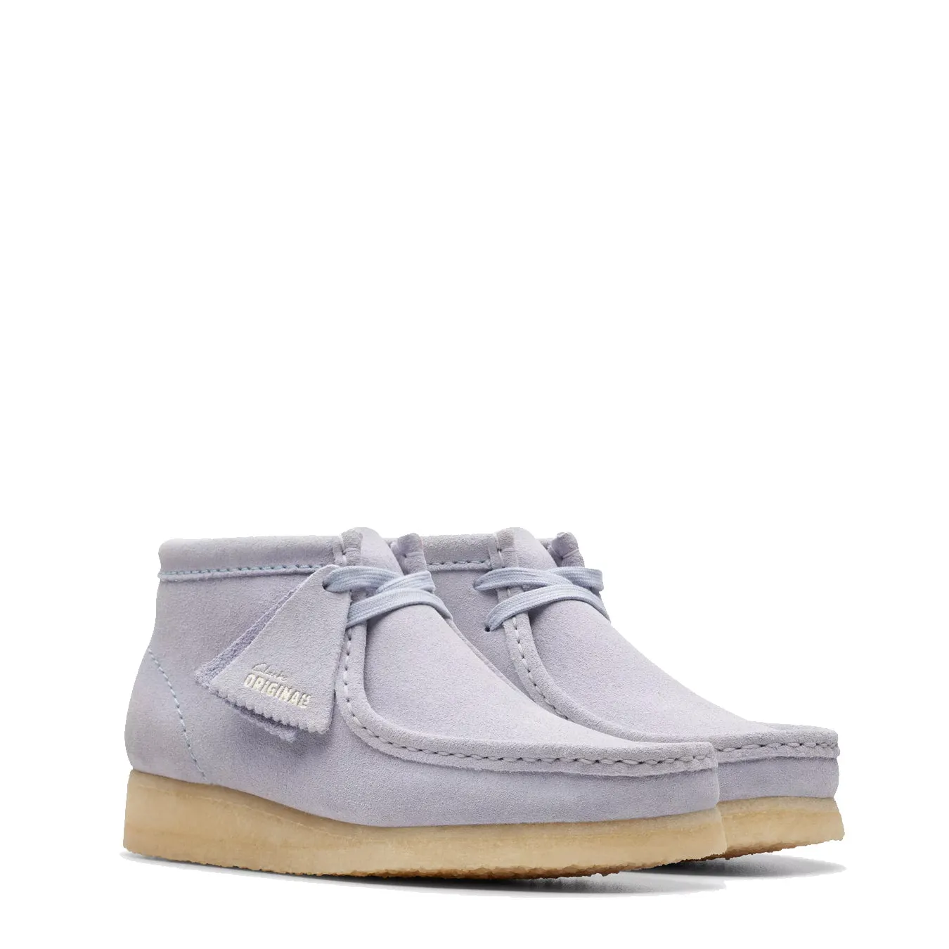 Clarks Originals Womens Wallabee Boot Cloud Grey Suede Shoes Clarks-Originals