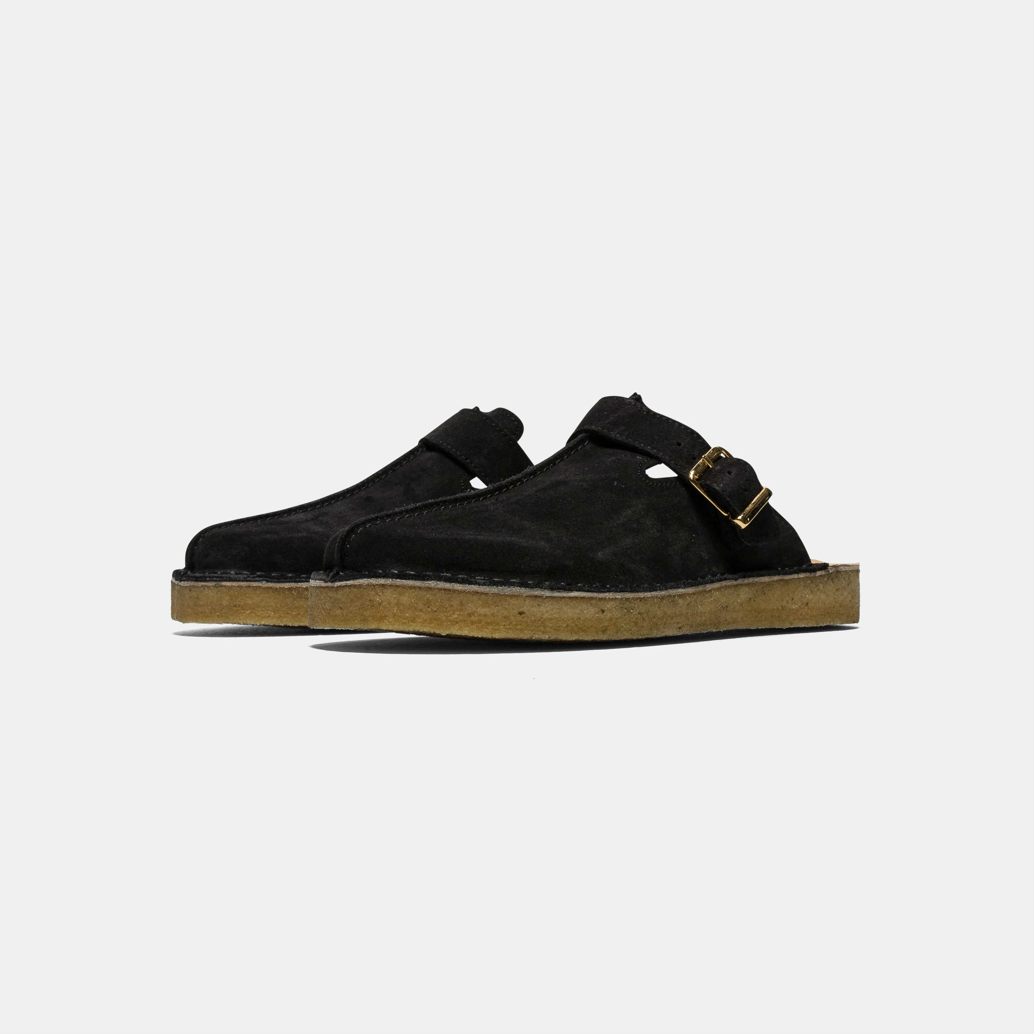 Clarks Shoes Trek Mule - Black Suede