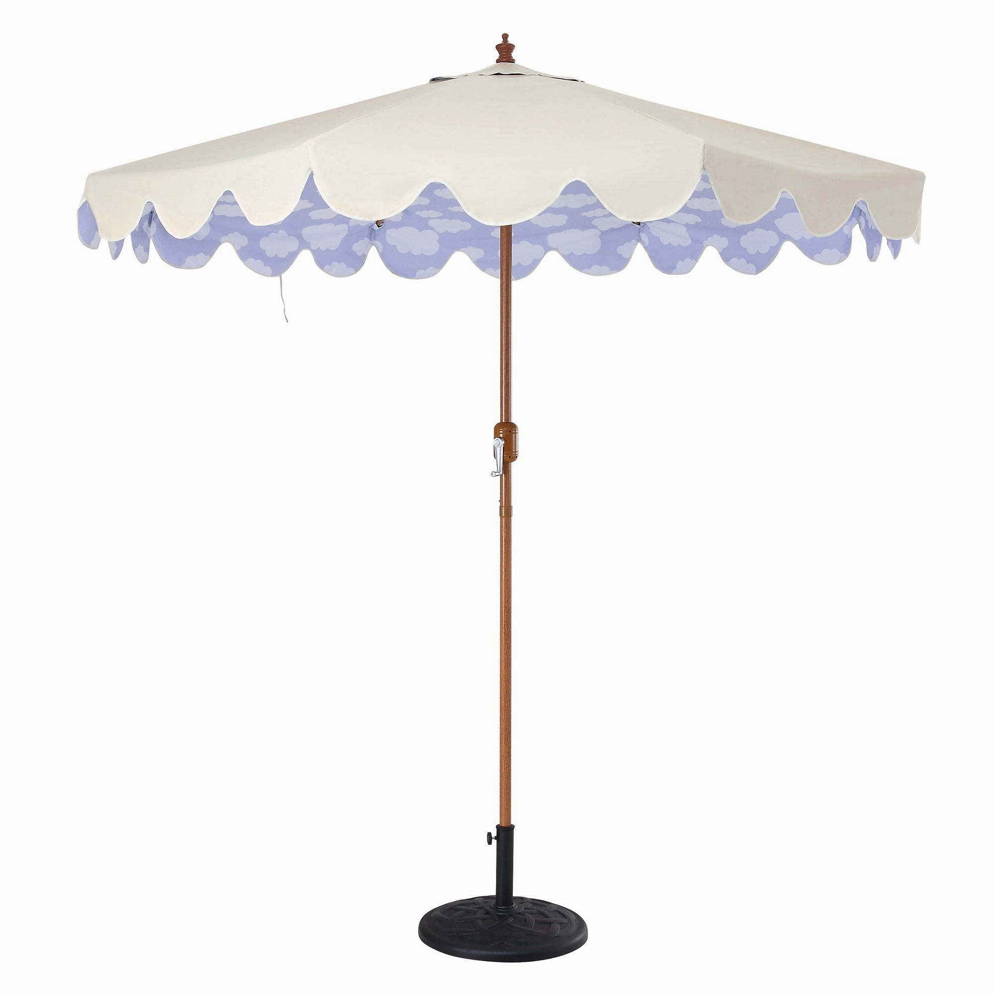 Cloud Pattern 2.6M Octagonal Tassel Parasol with Aluminium Tilt