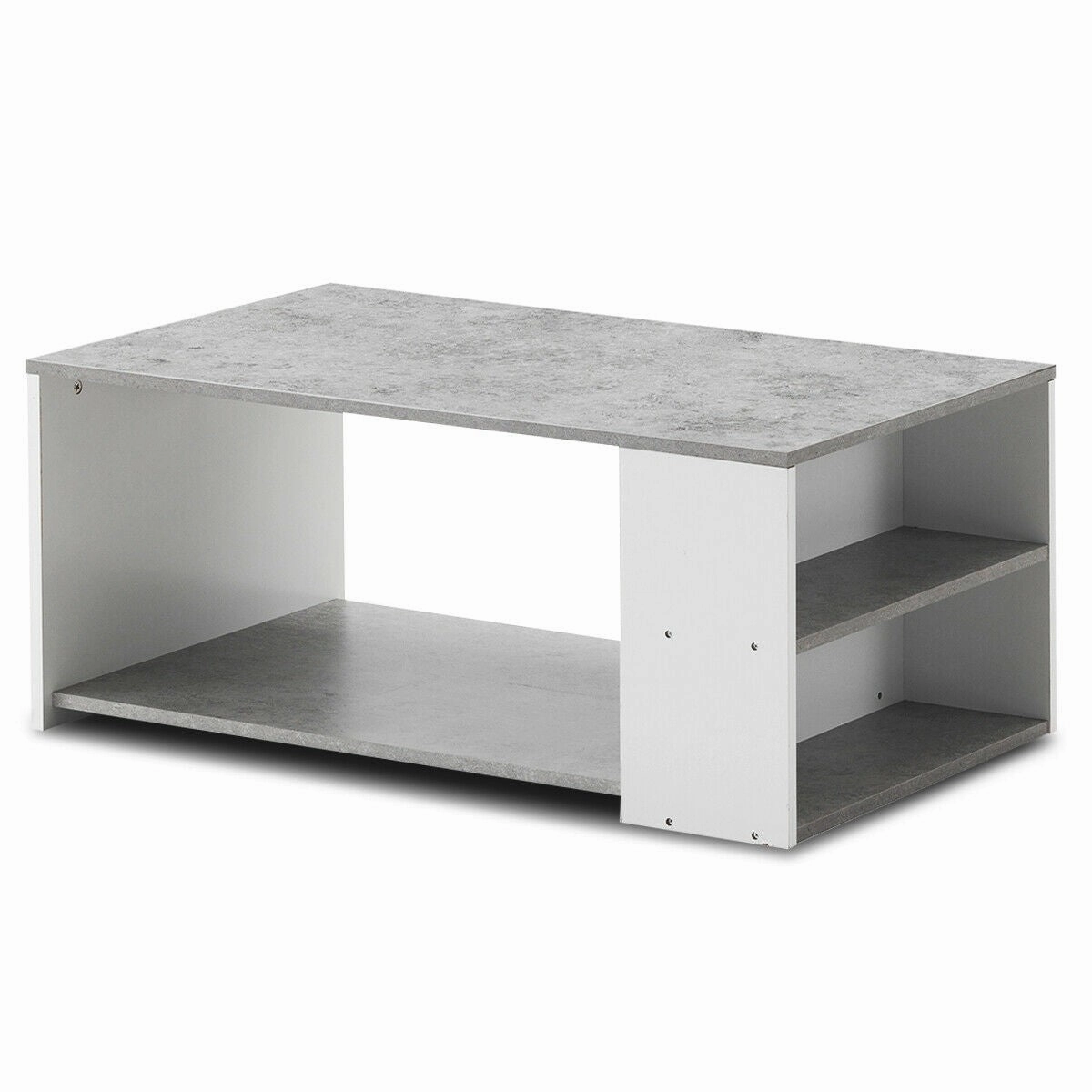 Coffee Table with Storage Shelves Stable Frame,Smooth Surface & Extra Storage Space
