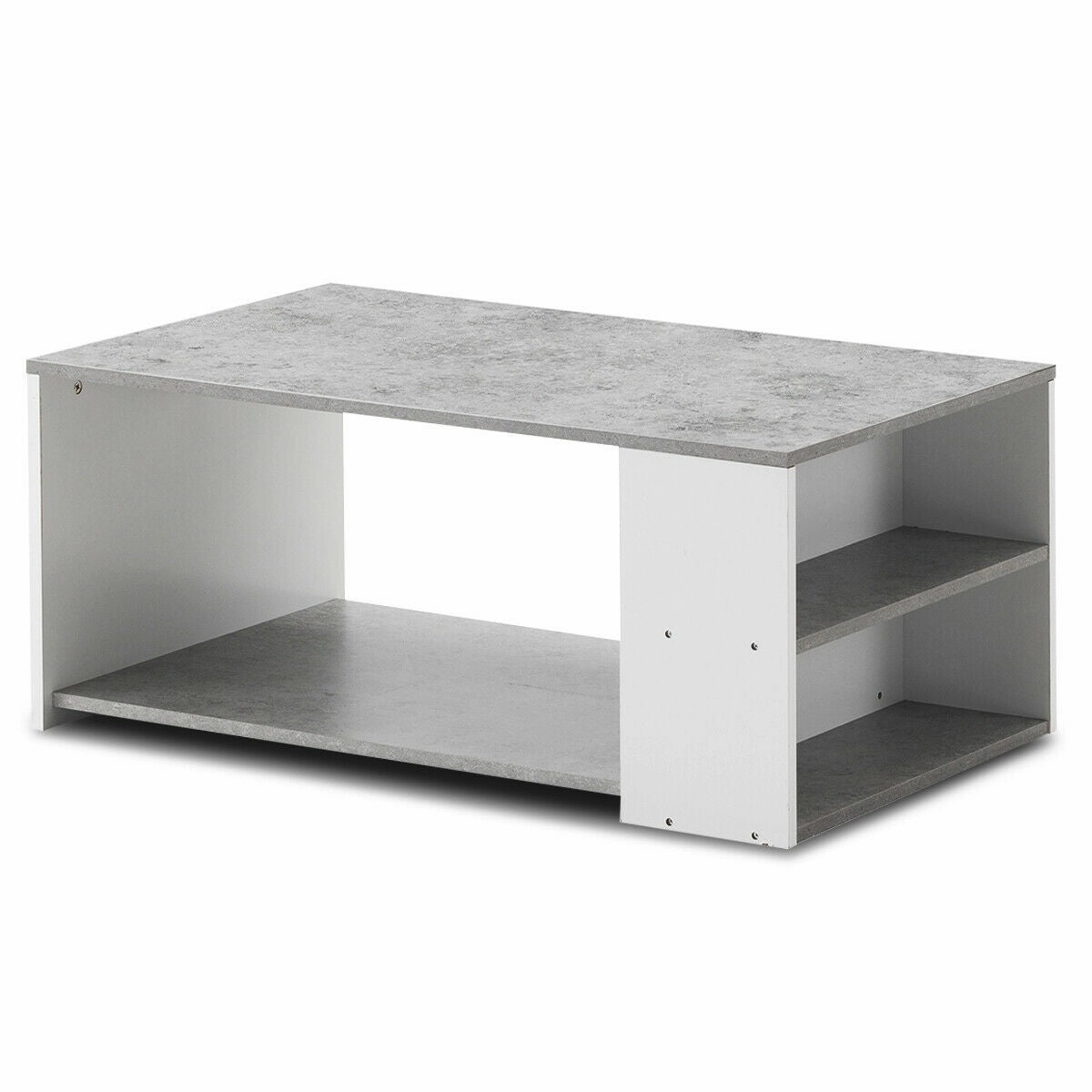 Coffee Table with Storage Shelves Stable Frame,Smooth Surface & Extra Storage Space throw pillow, fuzzy blanket