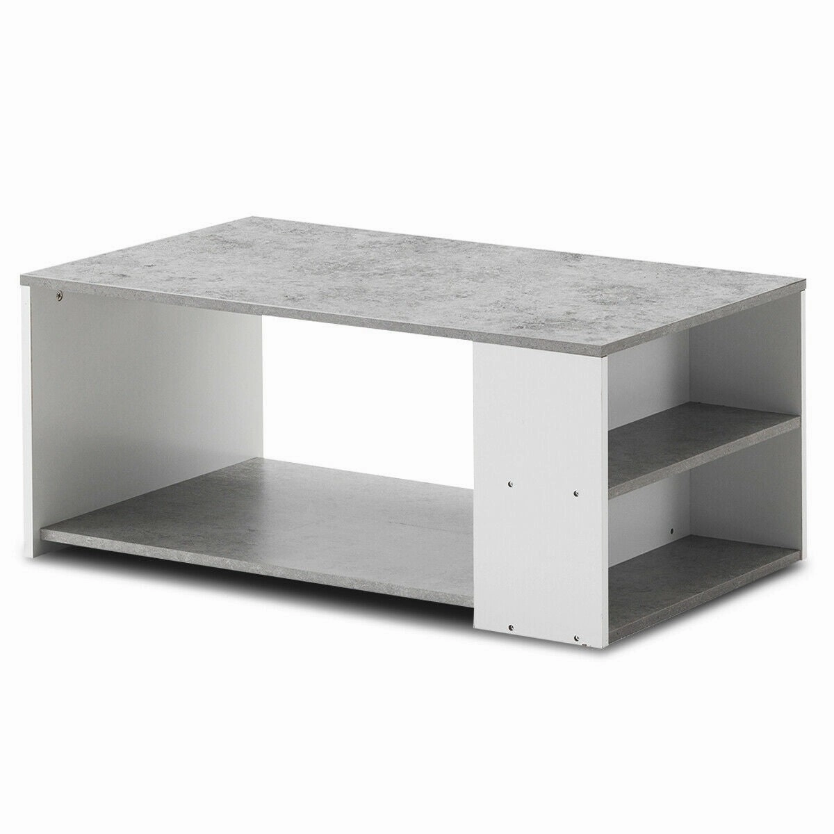 Coffee Table with Storage Shelves Stable Frame,Smooth Surface & Extra Storage Space