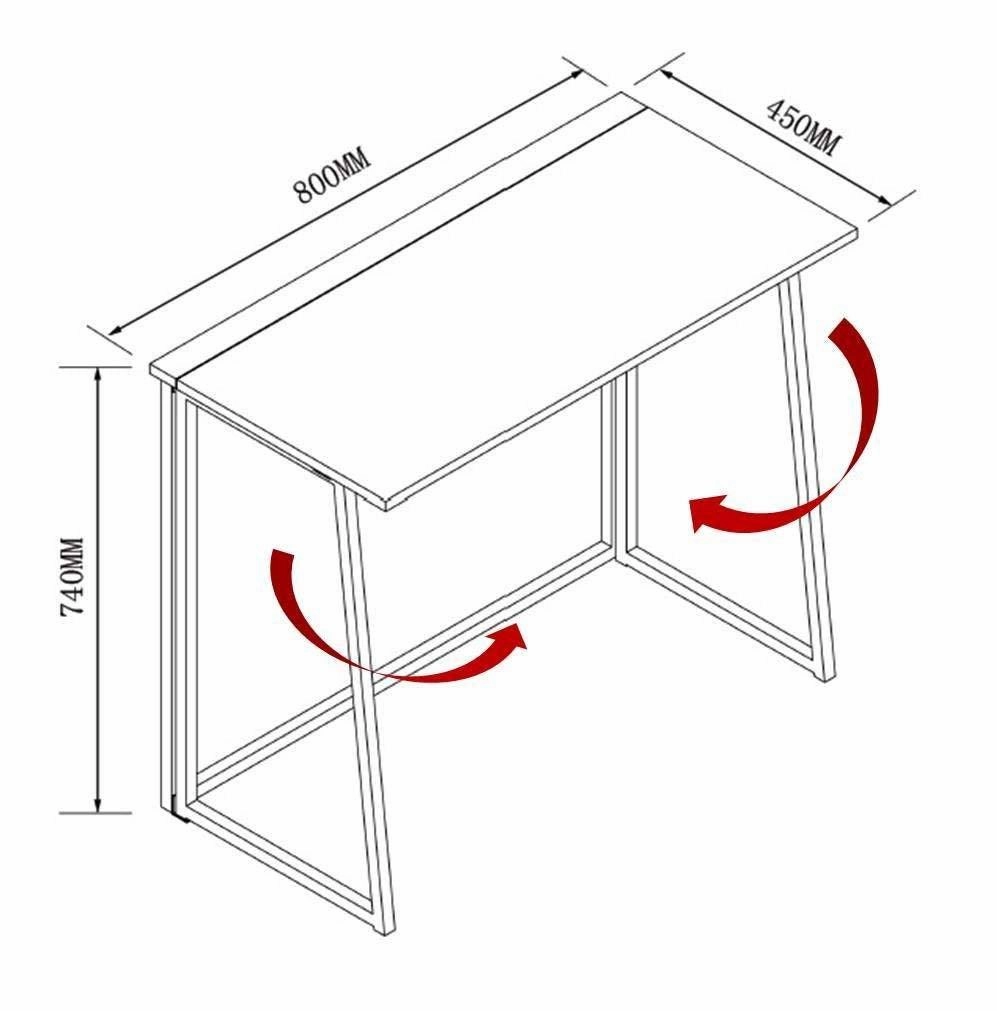 Compact Folding Desk in White (No Assembly)