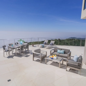 Complete Outdoor Dining Set with Chat Set & Lounges - NH974003 outdoor furniture, garden bench