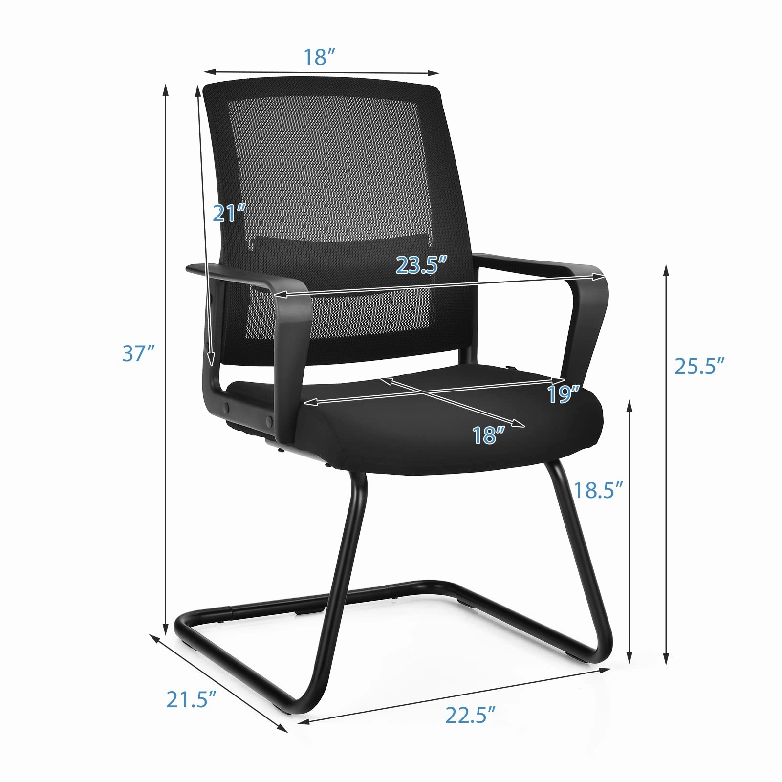 Conference Chair w/Adjustable Lumbar Support | Office Guest Chair