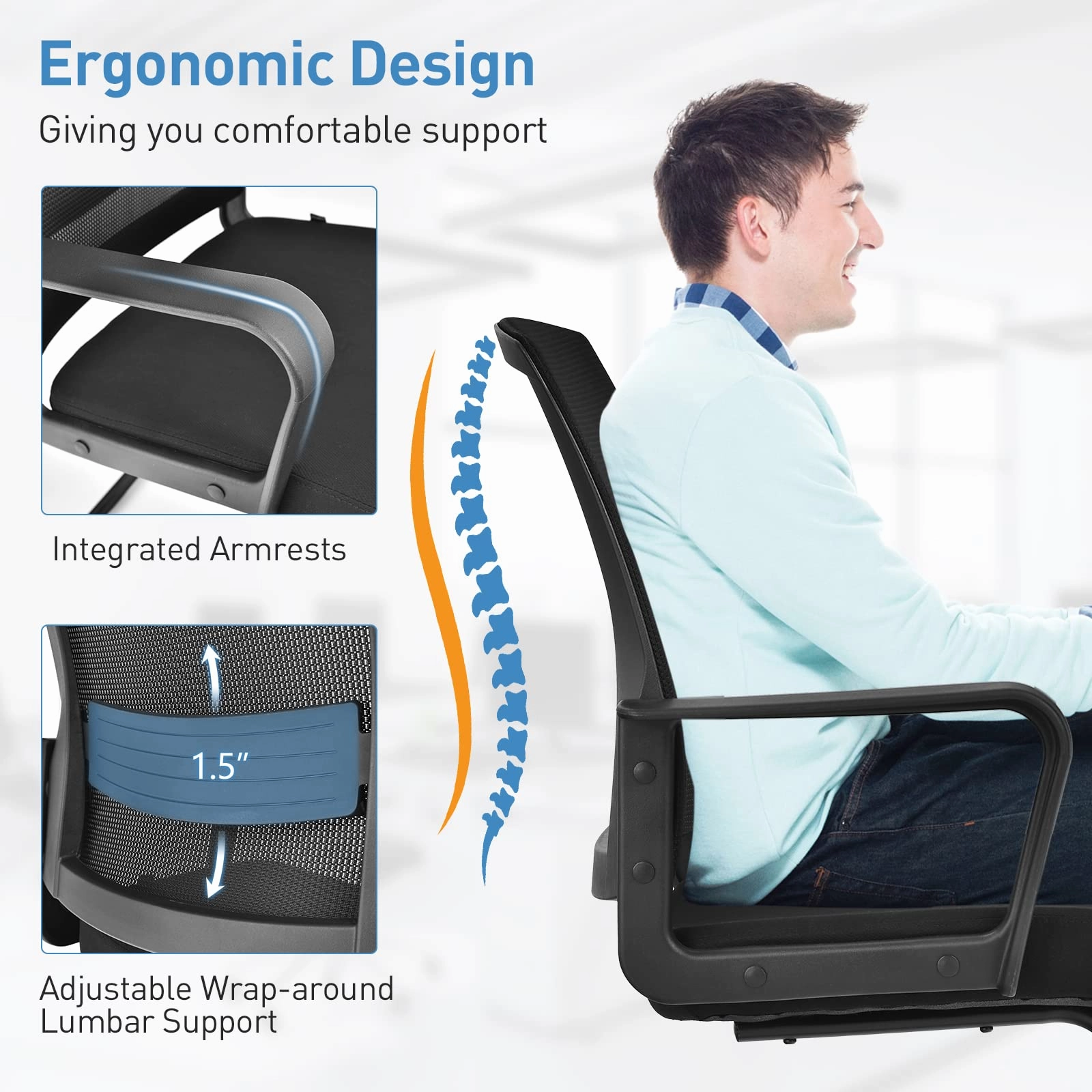 Conference Chair w/Adjustable Lumbar Support | Office Guest Chair