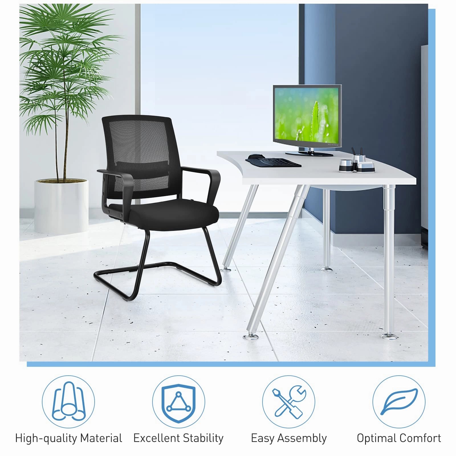 Conference Chair w/Adjustable Lumbar Support | Office Guest Chair