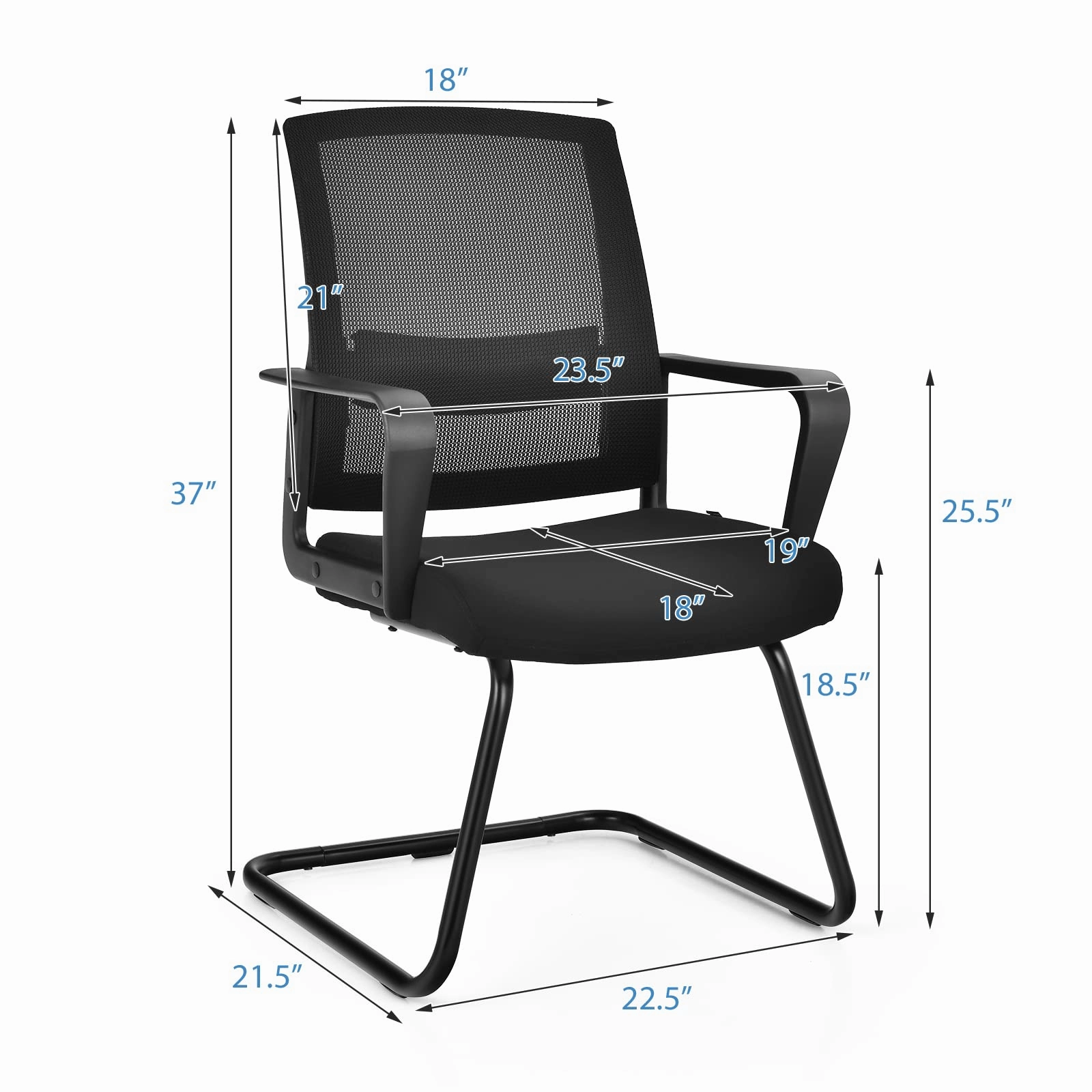 Conference Chair w/Adjustable Lumbar Support | Office Guest Chair