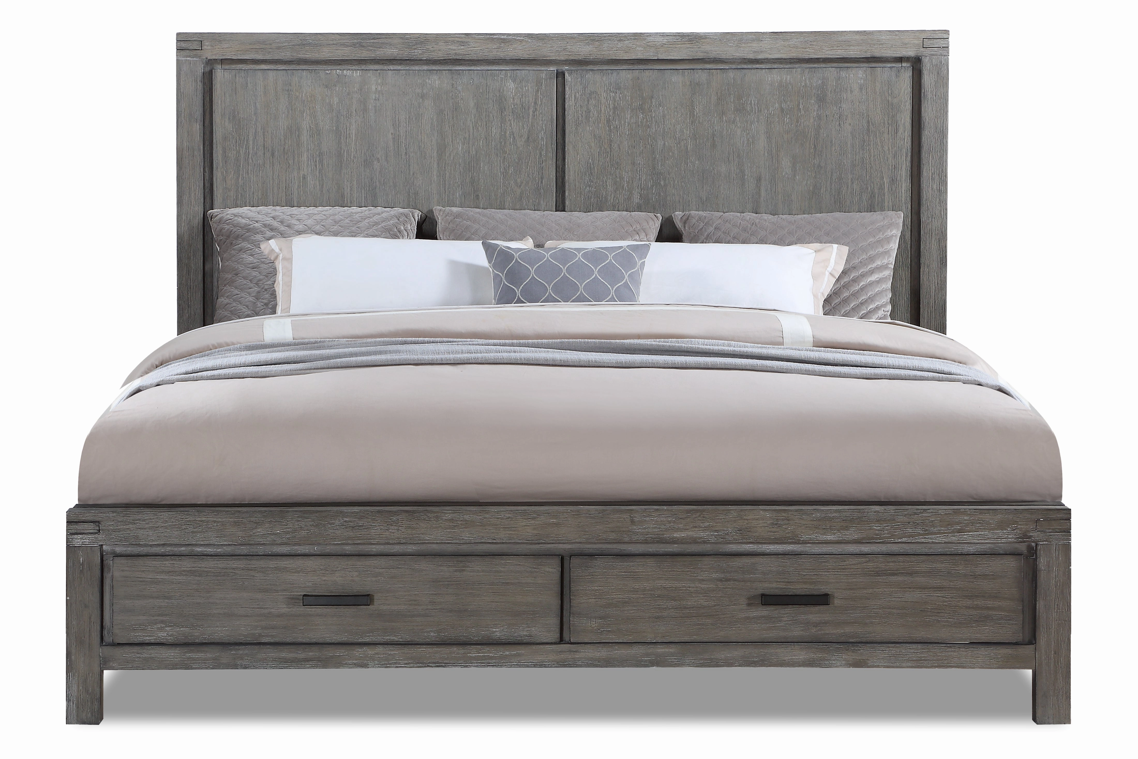 Copeland 3-Piece King Storage Bed - Wire-Brushed Grey