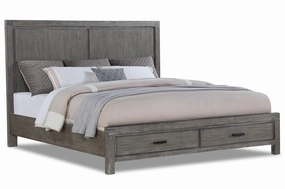 Copeland 3-Piece King Storage Bed - Wire-Brushed Grey