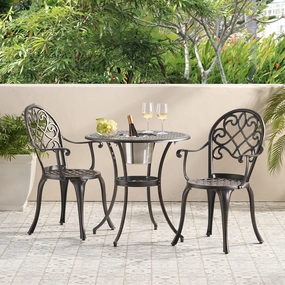 Copper Cast Aluminum 3pc Bistro Set - NH597432 outdoor lounge chair, patio sofa