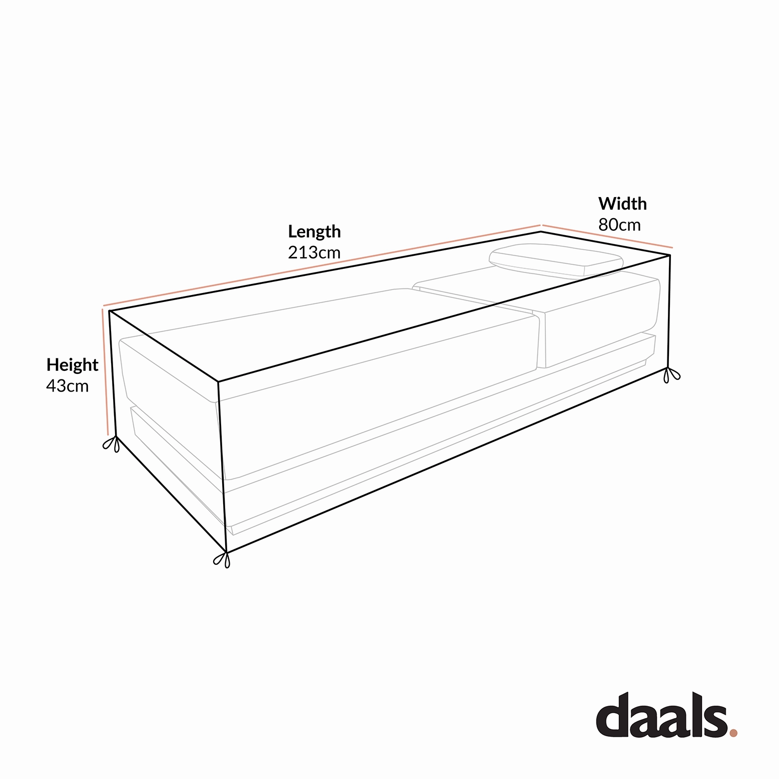 Cover for Pedra Rope and Aluminium Outdoor Sun Lounger