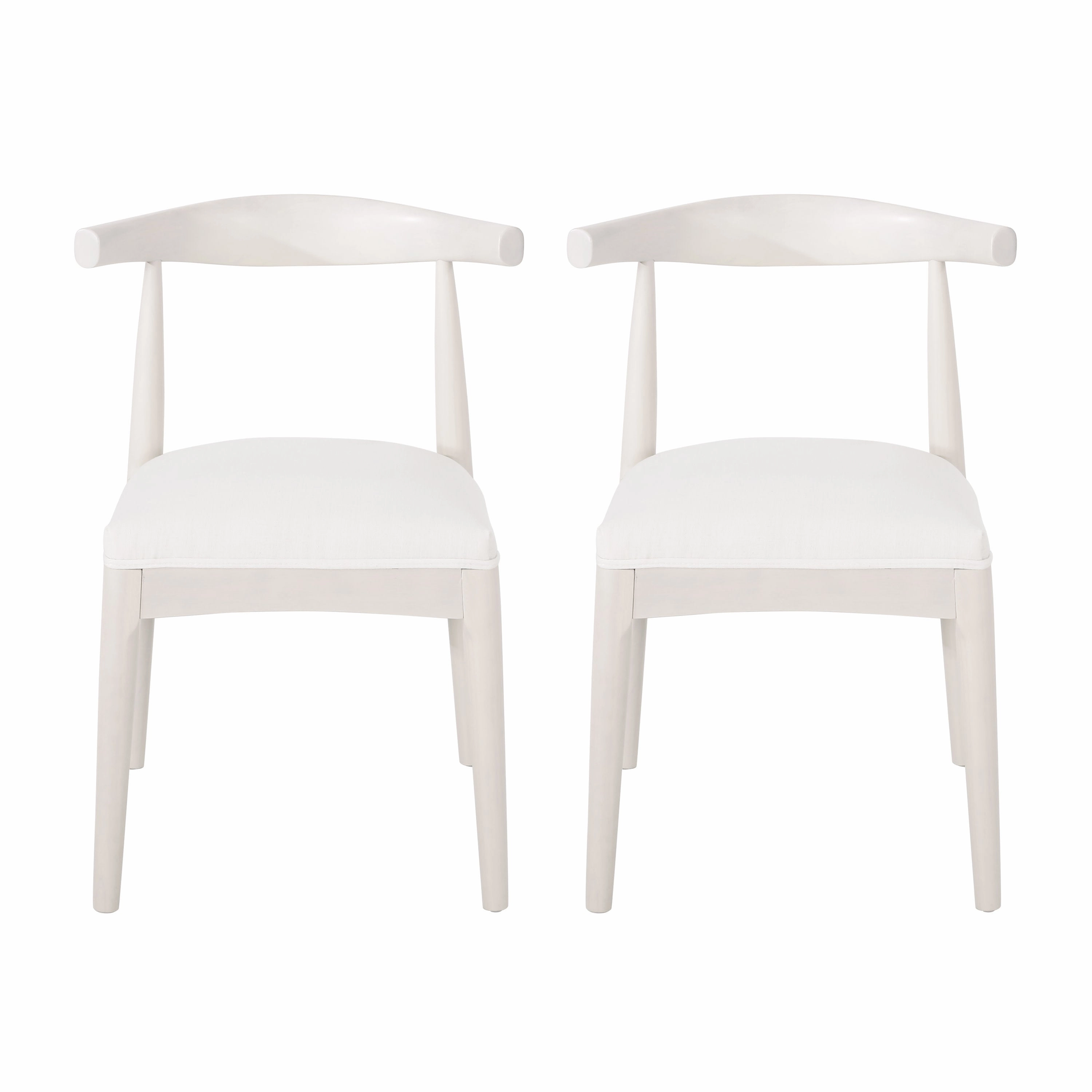 Covey Mid Century Modern Fabric Upholstered Wood Dining Chairs, Set of 2