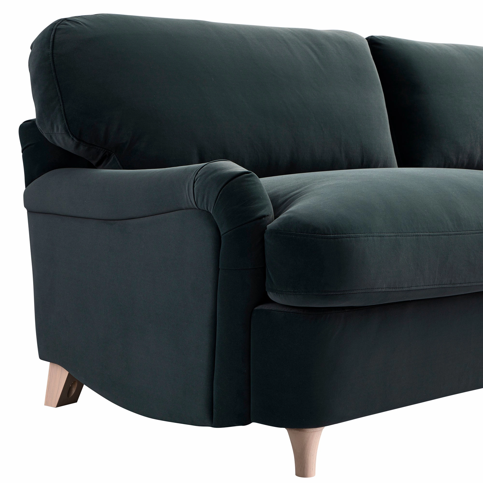 Daphnis Aegean Blue Velvet Sofa Bed, Large 3-Seater