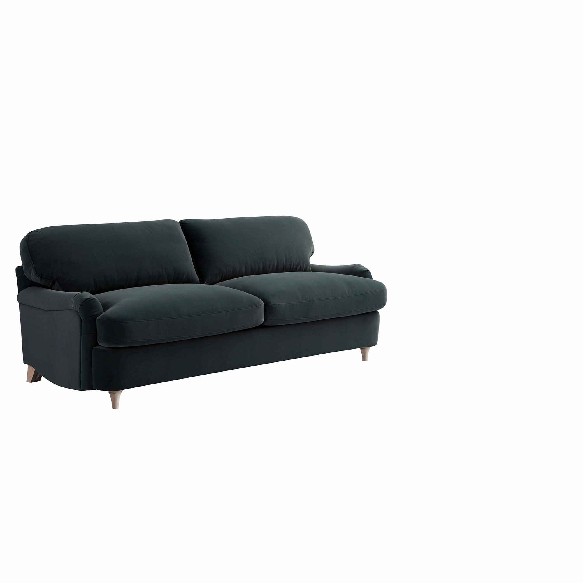Daphnis Aegean Blue Velvet Sofa Bed, Large 3-Seater