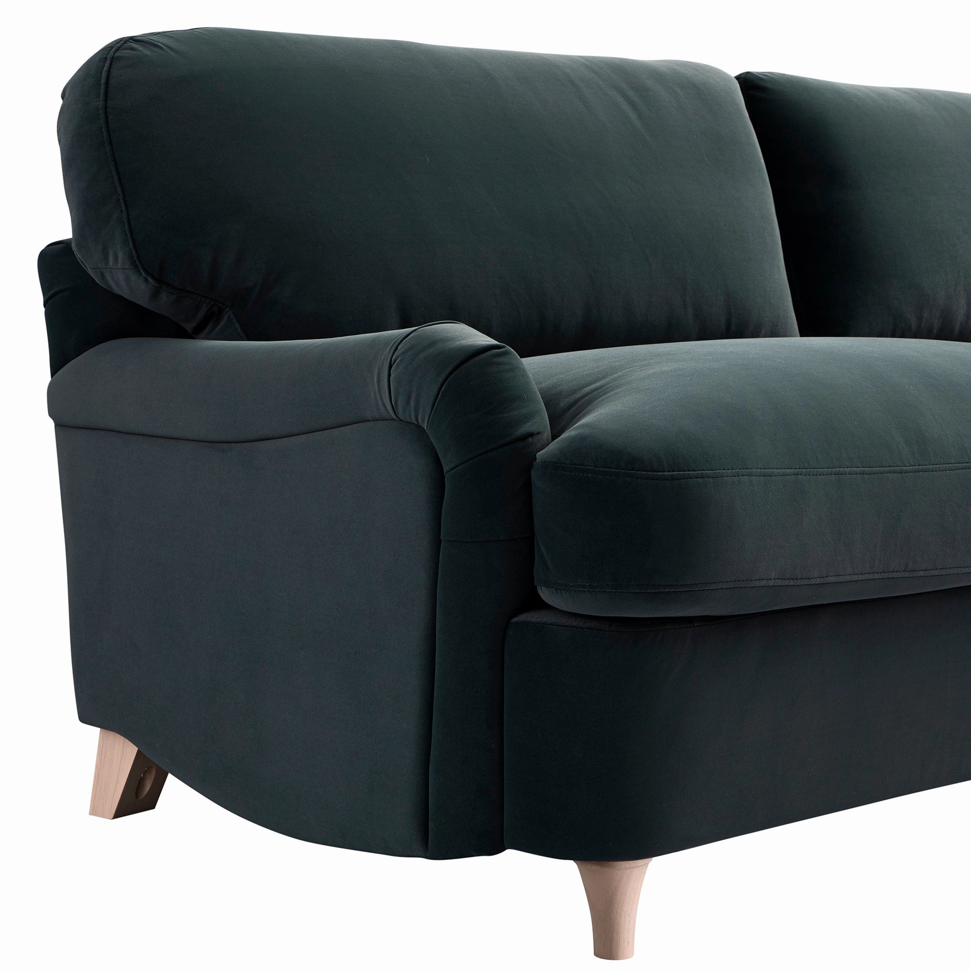 Daphnis Aegean Blue Velvet Sofa Bed, Large 3-Seater